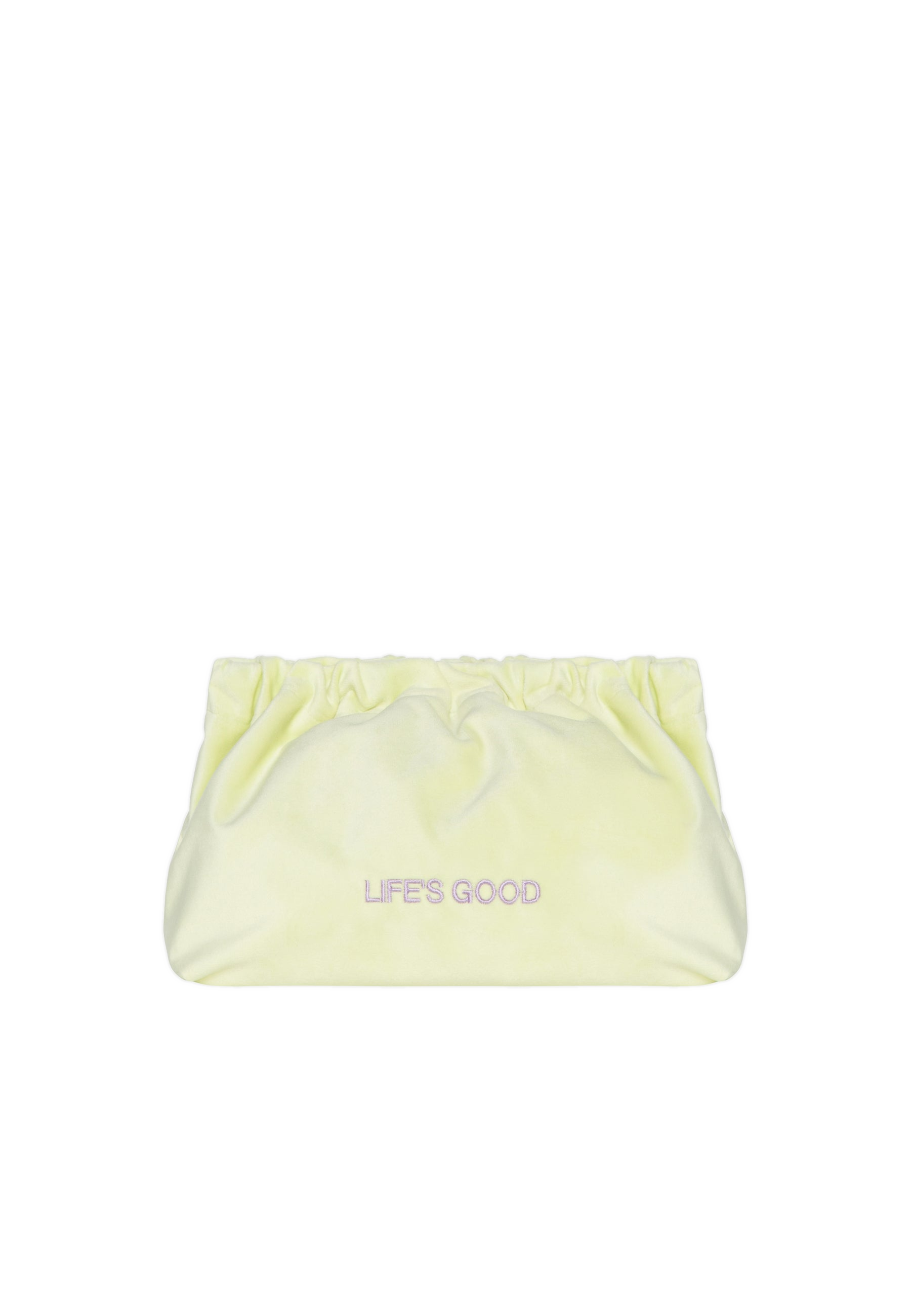 VELVET CLUTCH BAG LIFES GOOD