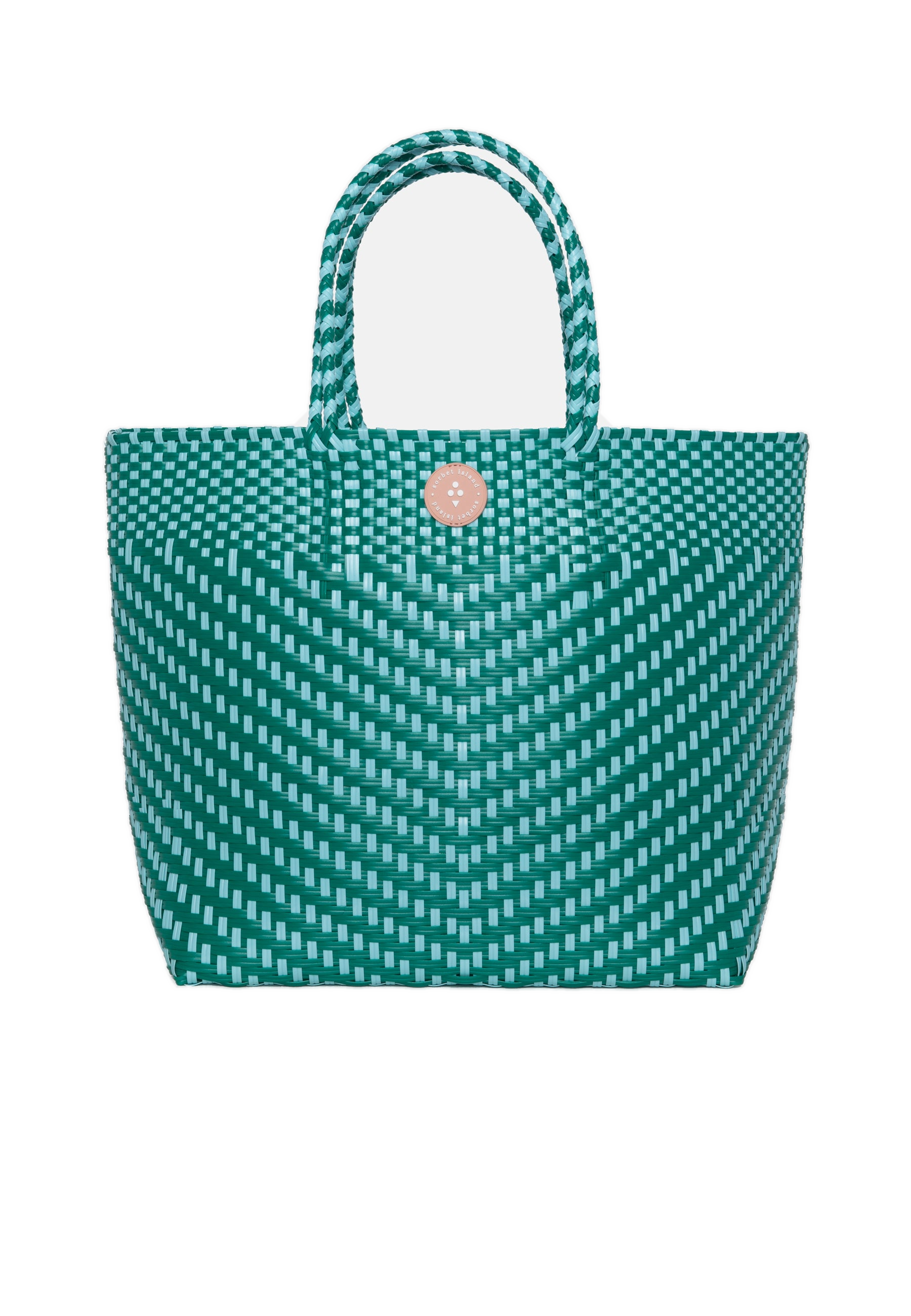 WOVEN TOTE BAG TURQUOISE