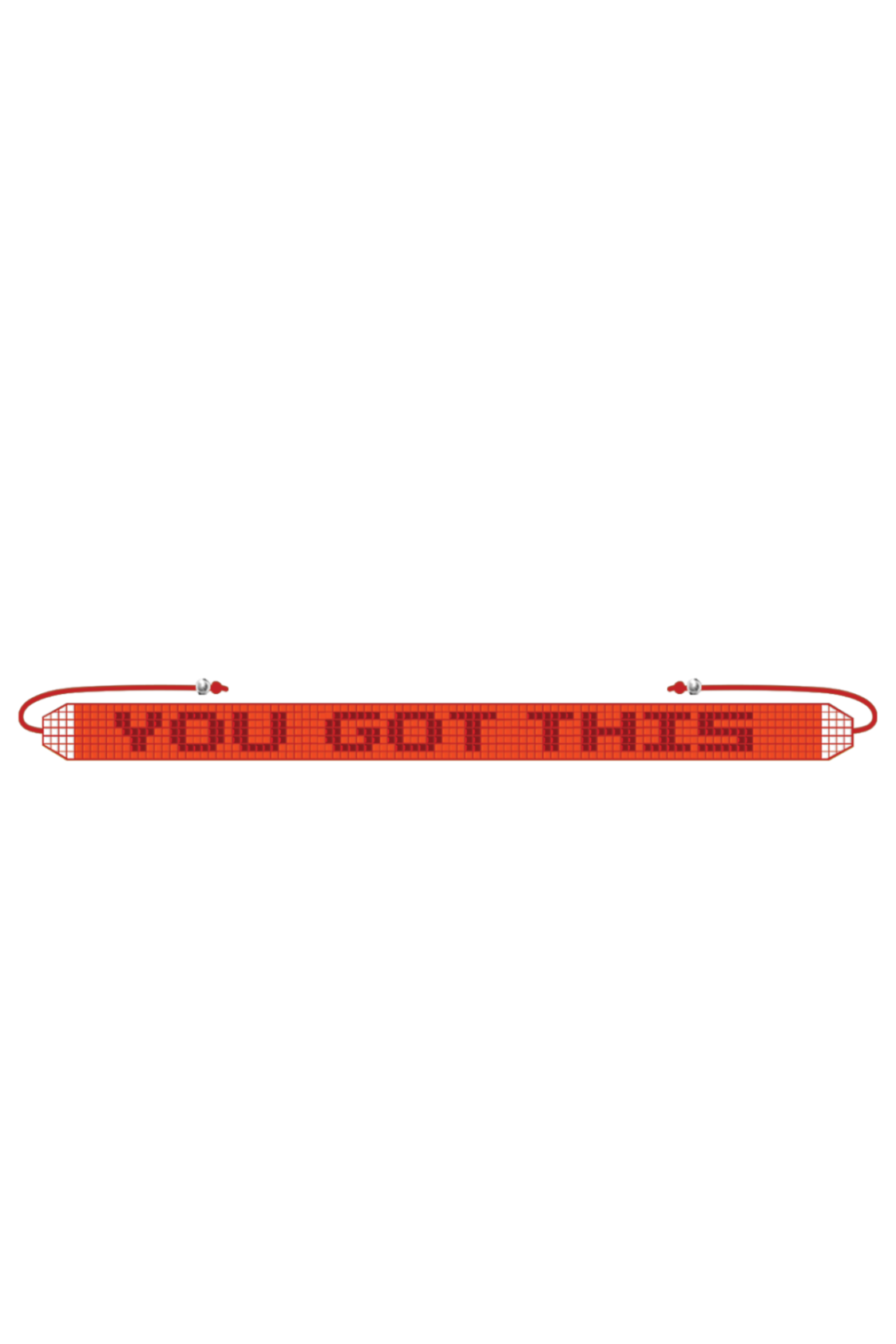 Red digital display with 'YOU GOT THIS' text on a white background
