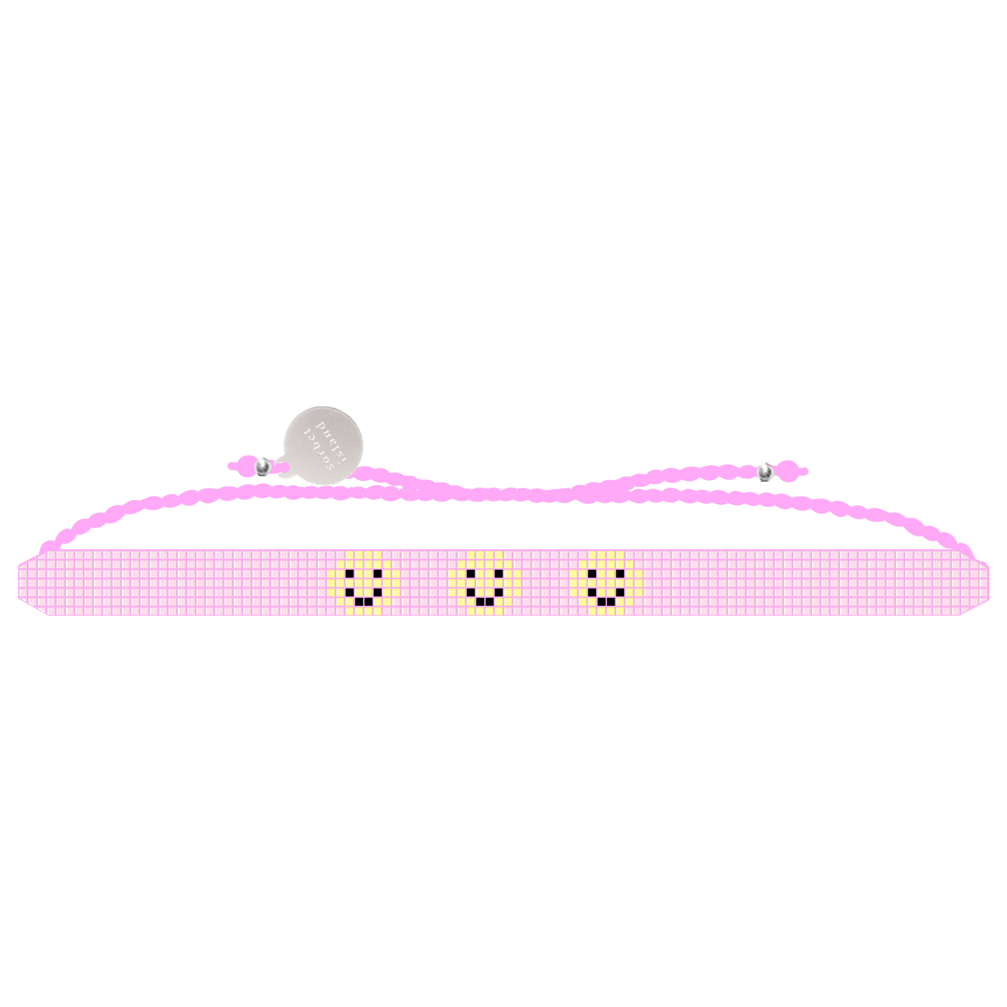HANDMADE GLASS BEADS FRIENDSHIP HAPPY FACE BRACELET