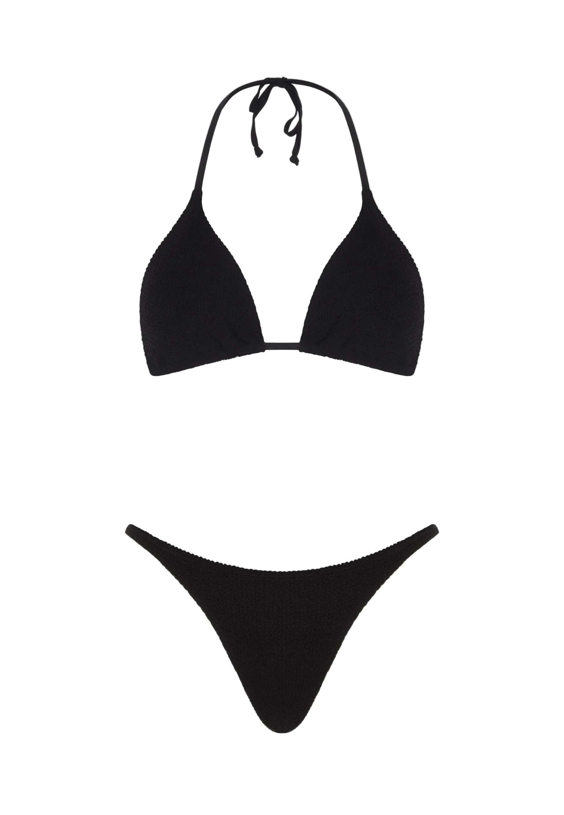 Black bikini set on a white background