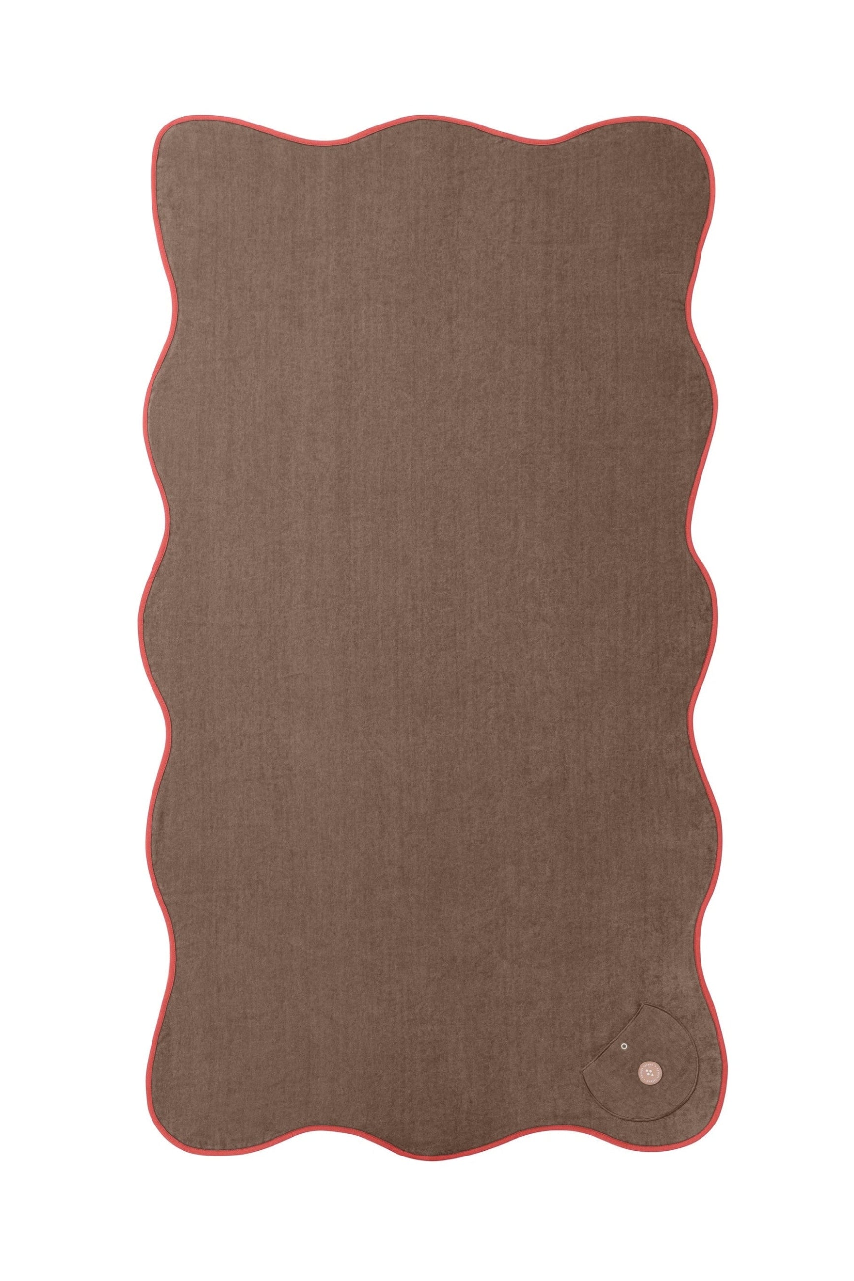Wavy beach towel hazelnut strawberry front