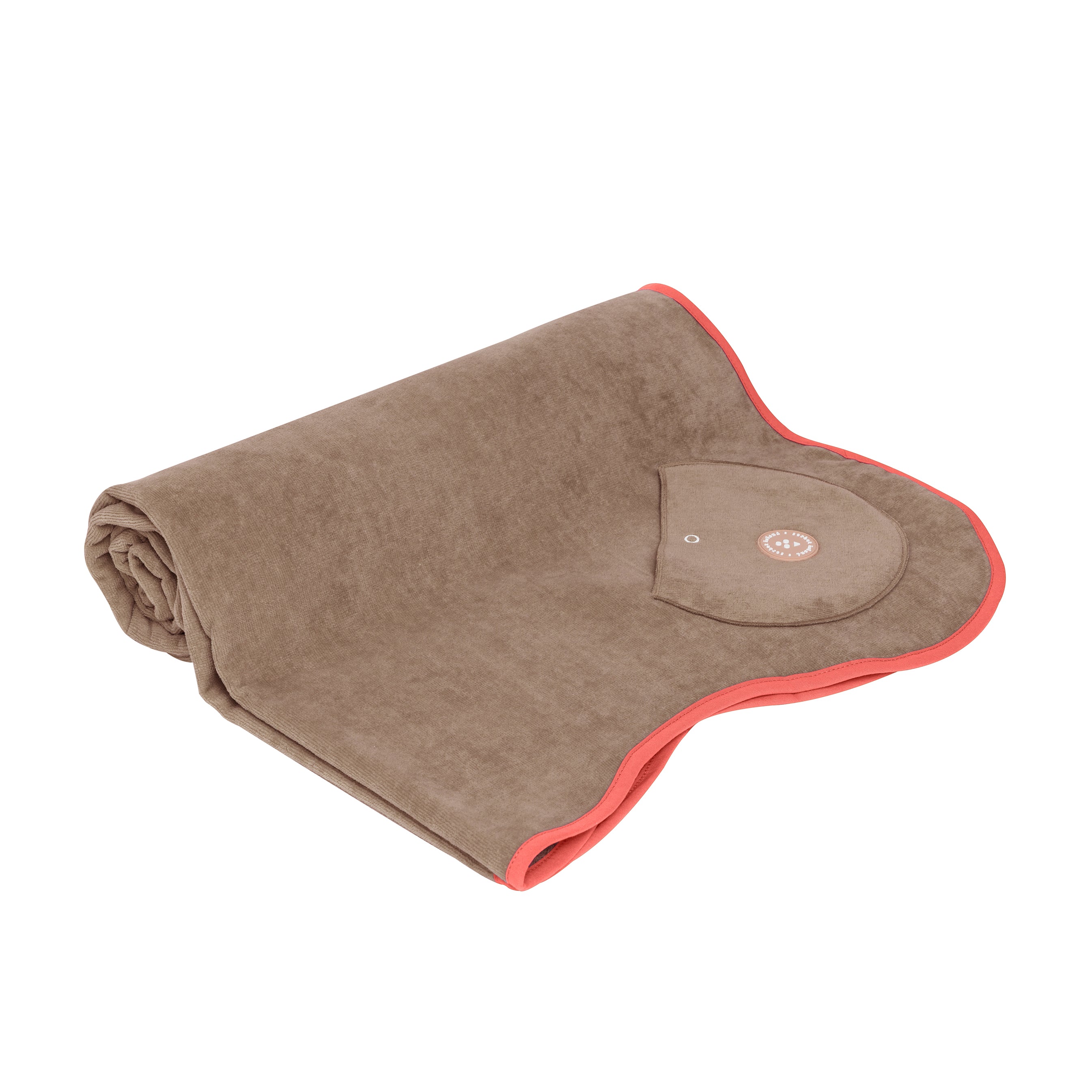 Wavy beach towel hazelnut strawberry detail
