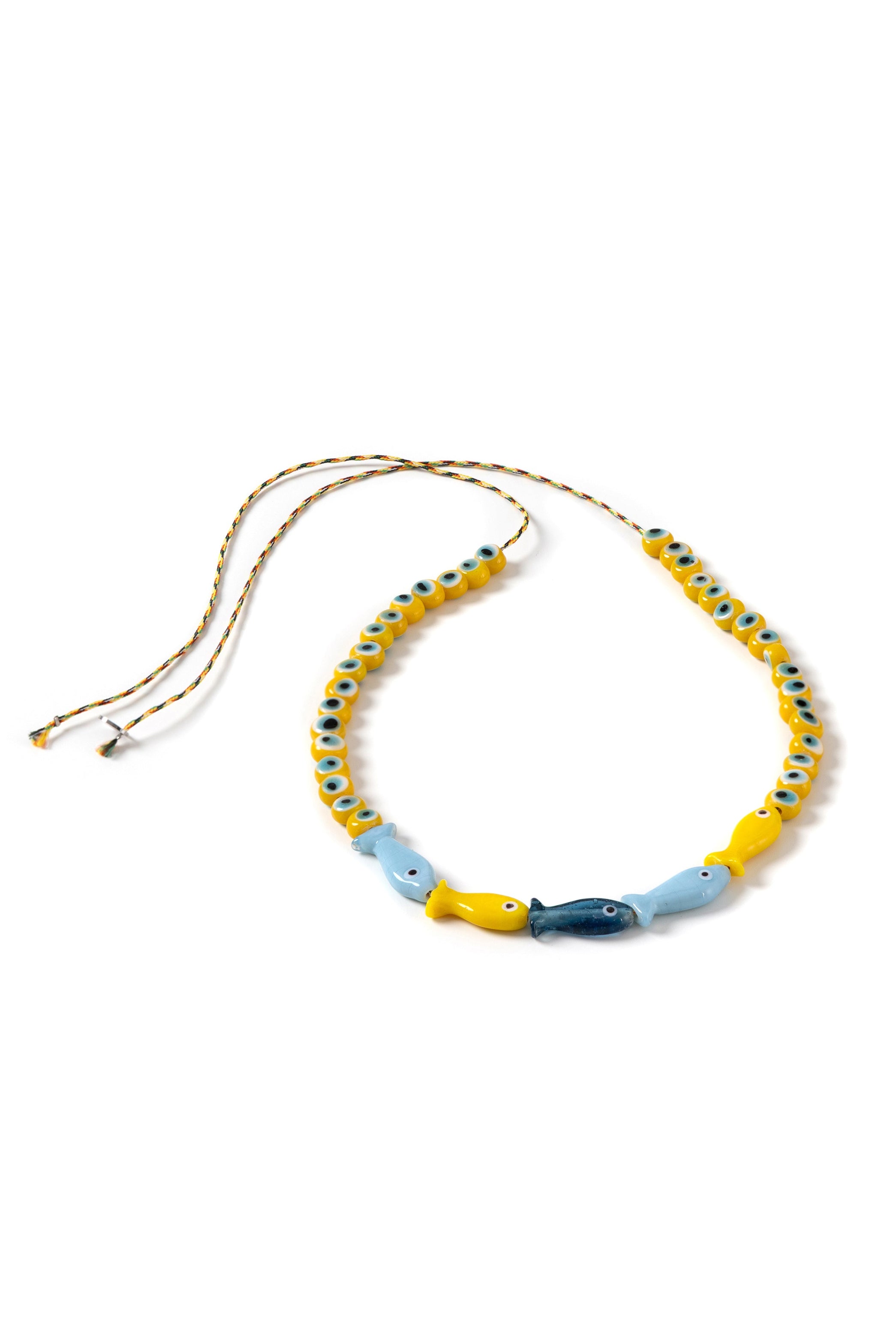FBNC0002 glass beads necklace yellow