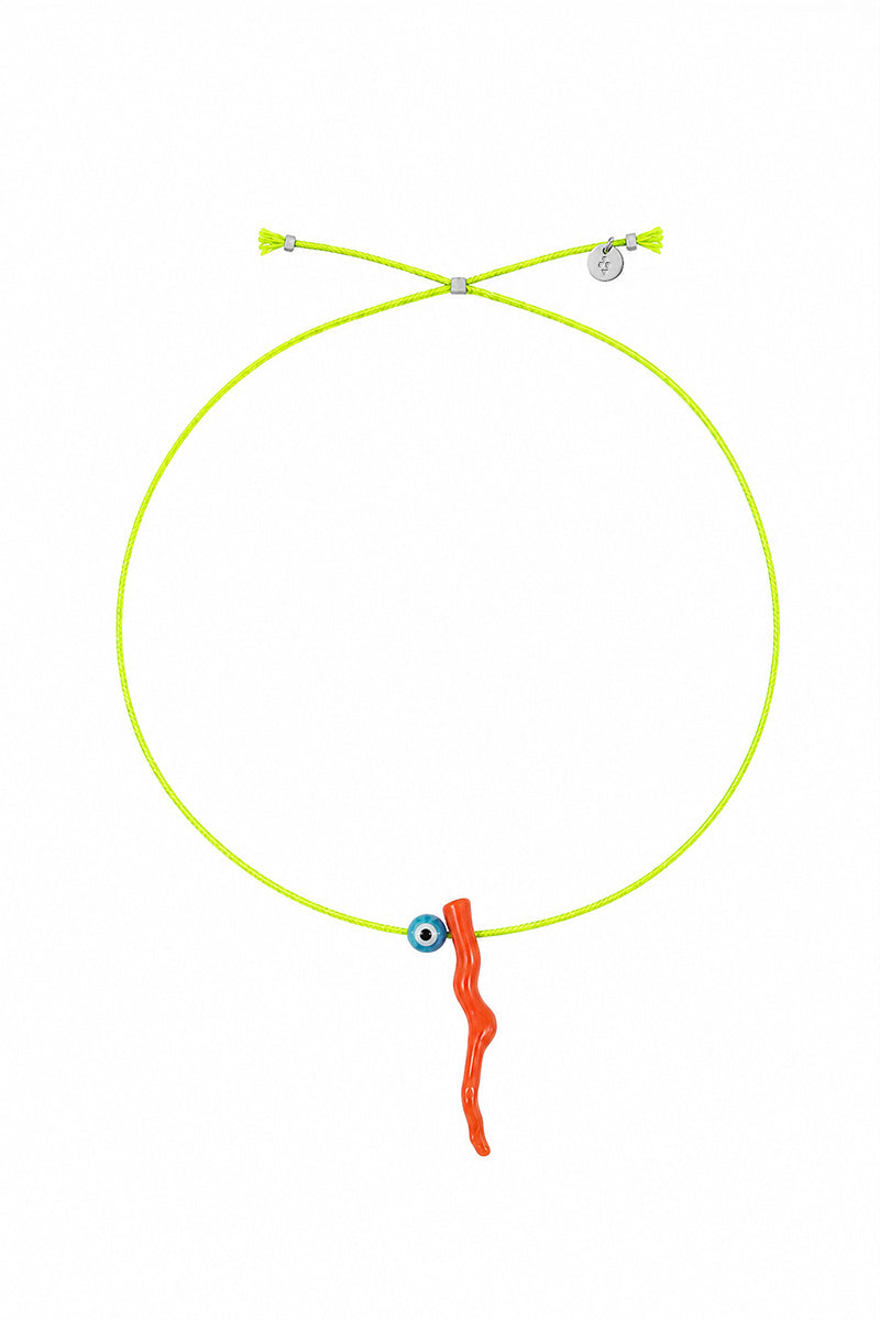 Coral Charm Necklace NEON YELLOW