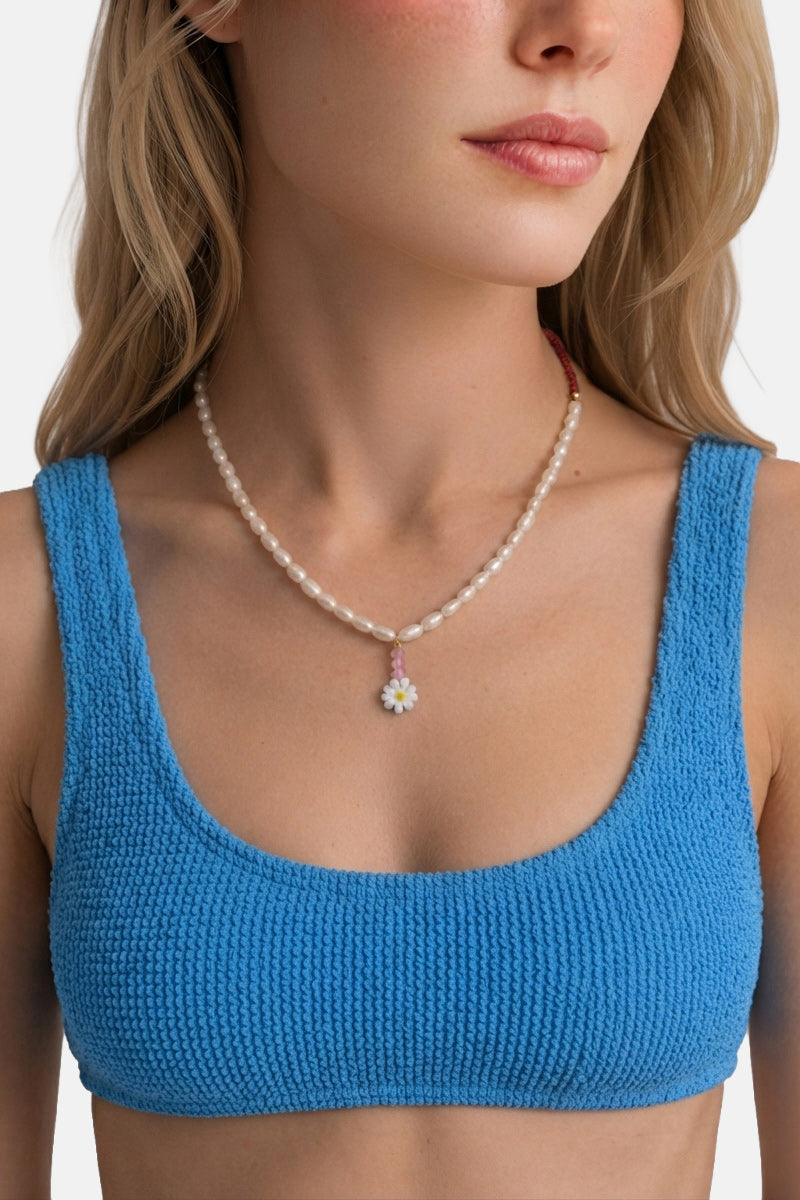 MINI FWP PENDANT NECKLACE NEON PINK FLOWER
