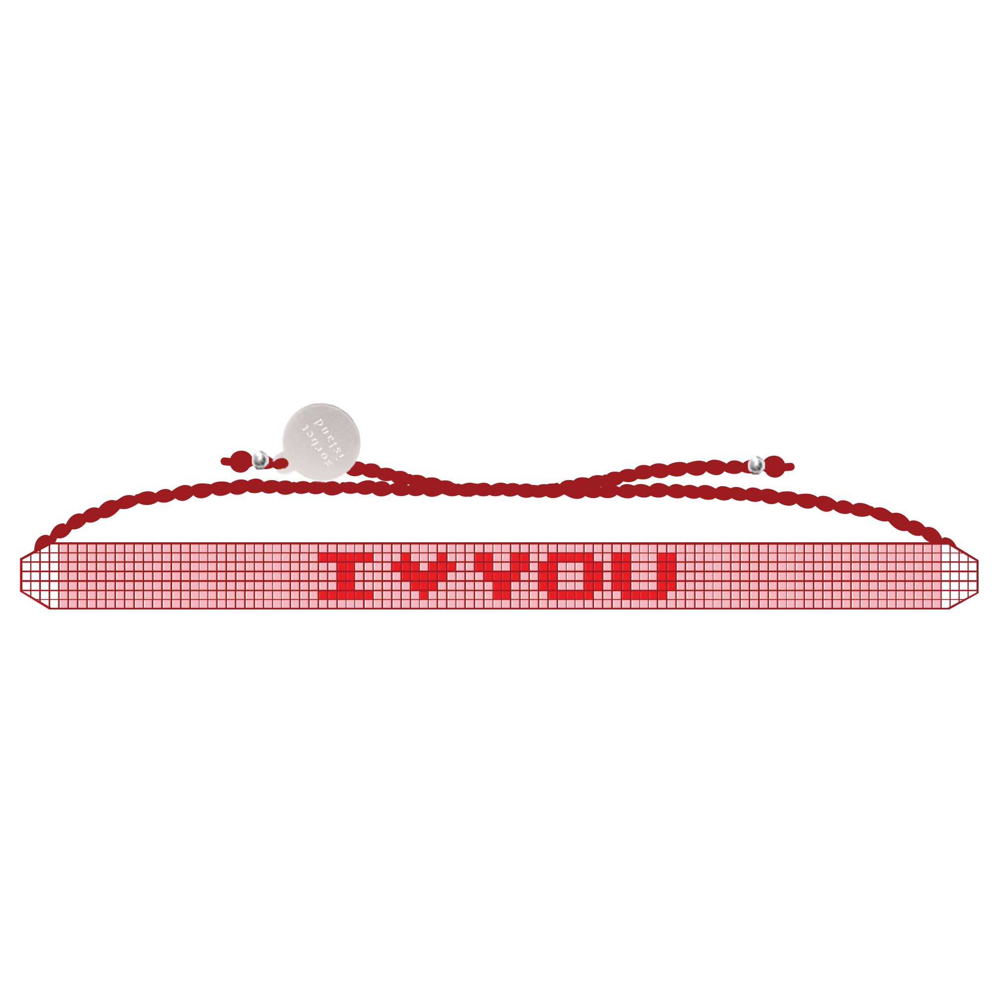 HANDMADE GLASS BEADS FRIENDSHIP I LOVE YOU BRACELET