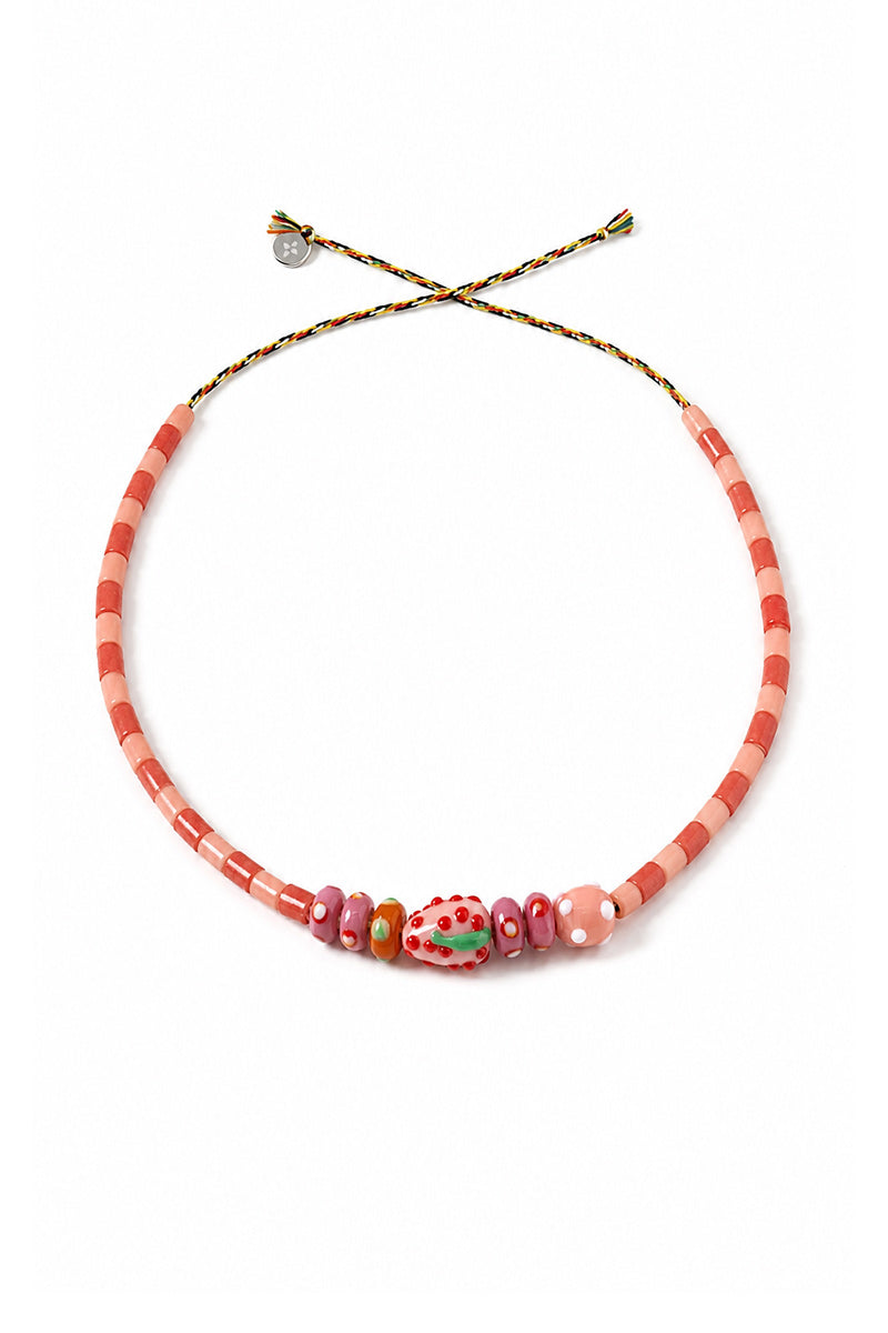STRAWBERRY PINK - RED TUBE NECKLACE BAG CHARM