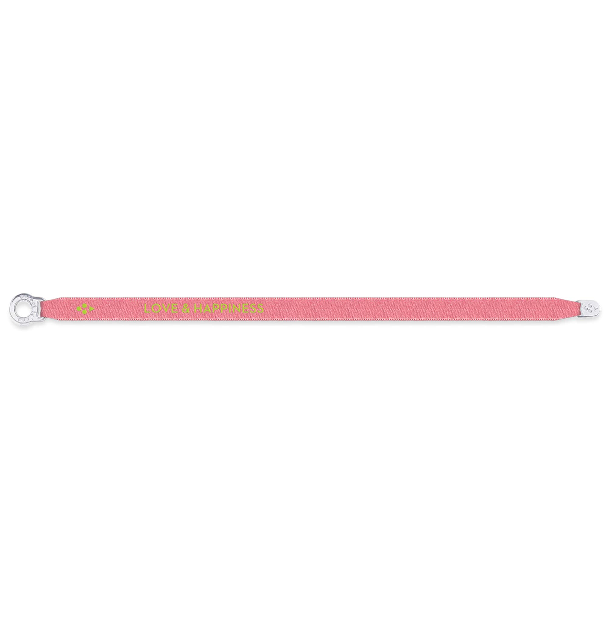 SATIN BRACELET LOVE HAPPINESS ROSE