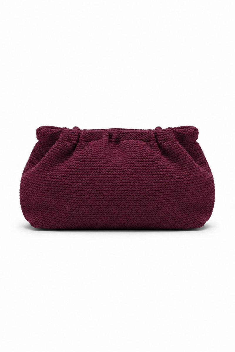 CRINKLE CLUTCH BAG PLUM