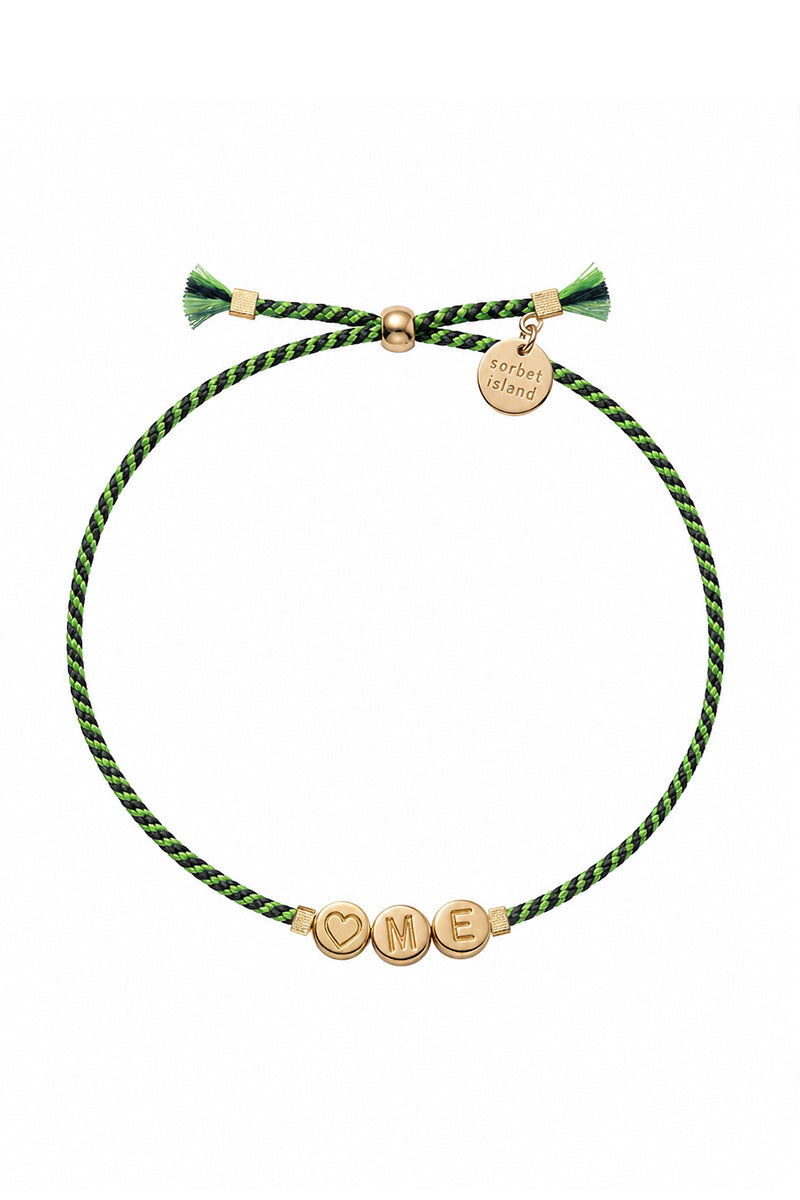 GOLD COLORED LETTER 3 ME BRACELET