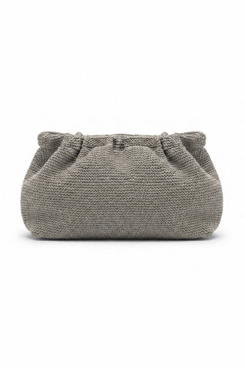 CRINKLE CLUTCH BAG HAZELNUT