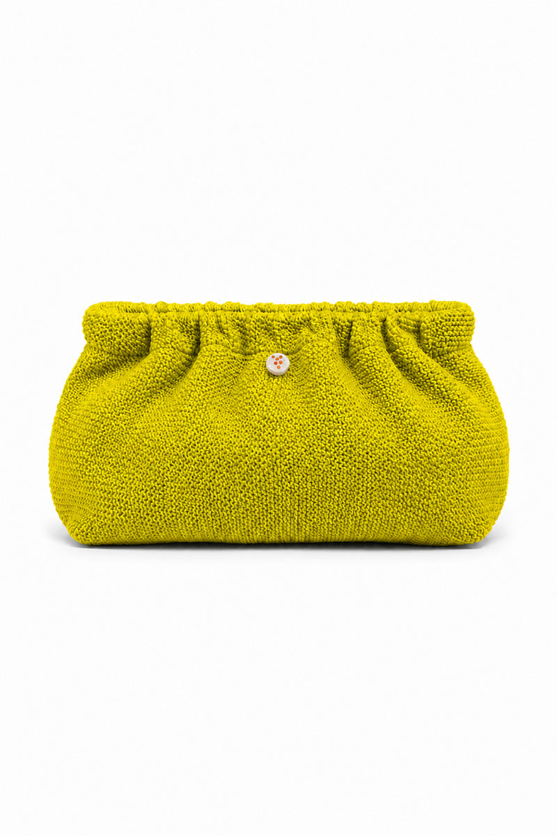 CRINKLE CLUTCH BAG LIME