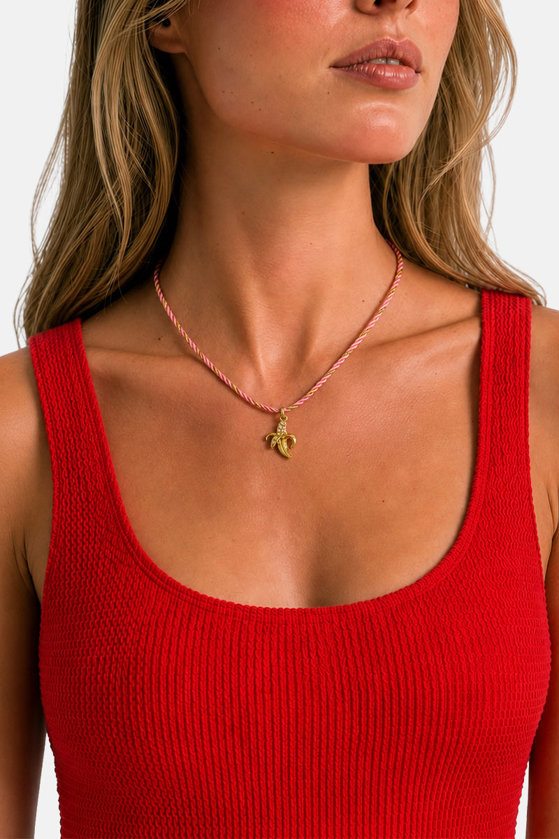 GOLD PLATED CHARM BANANA NECKLACE