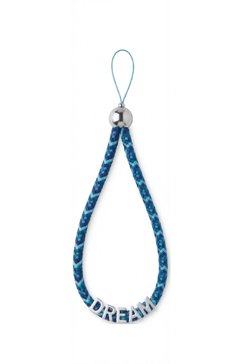 SILVER LETTER PHONE STRAP DREAM