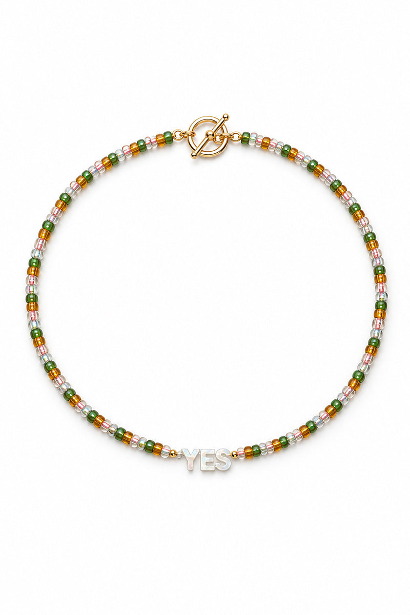 PONY BEAD MOTHER OF PEARL NECKLACE YES
