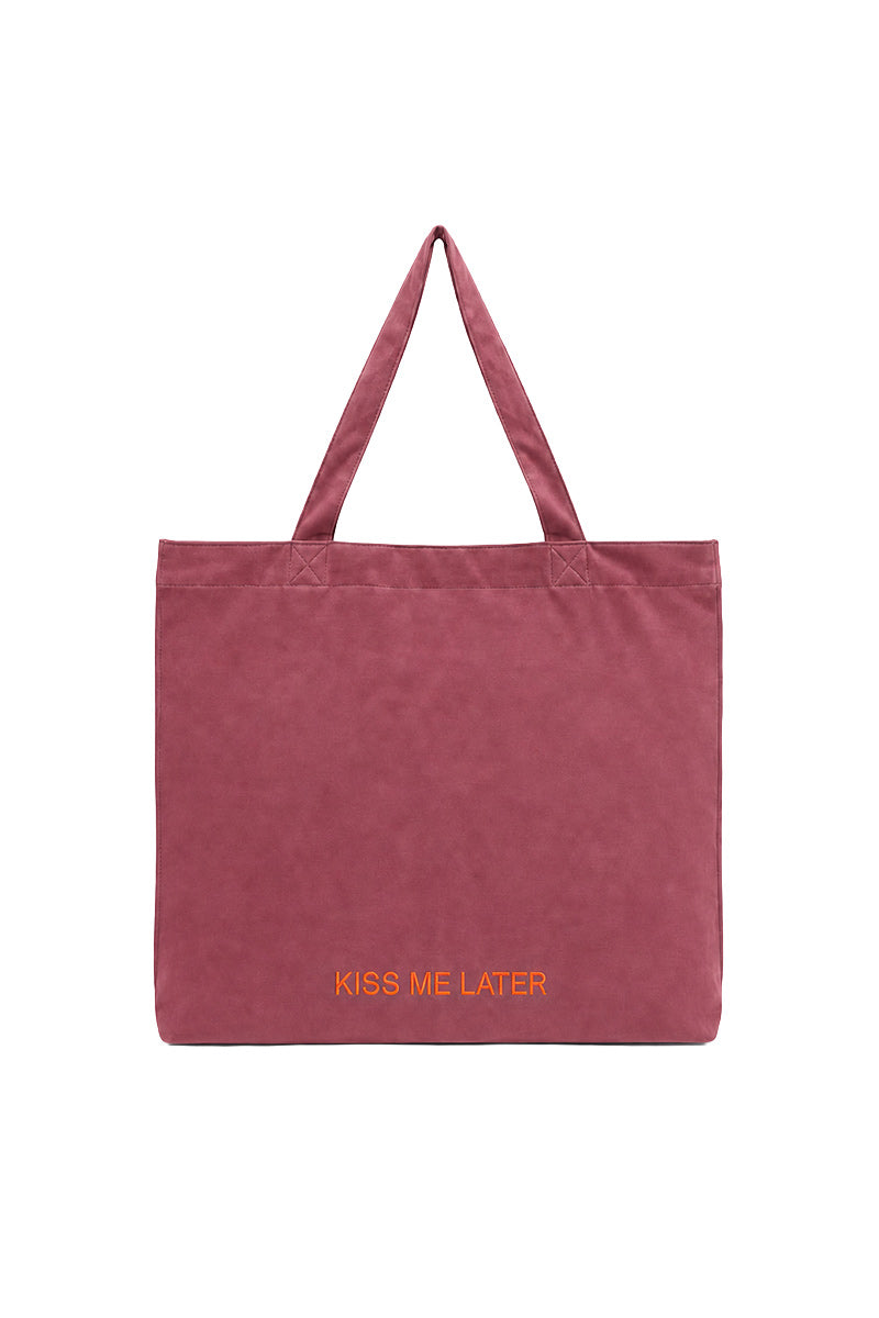 VELVET SHOPPER BAG KISS ME LATER