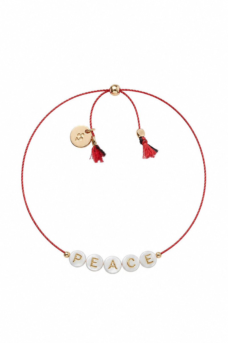 SHELL LETTER PEACE BRACELET