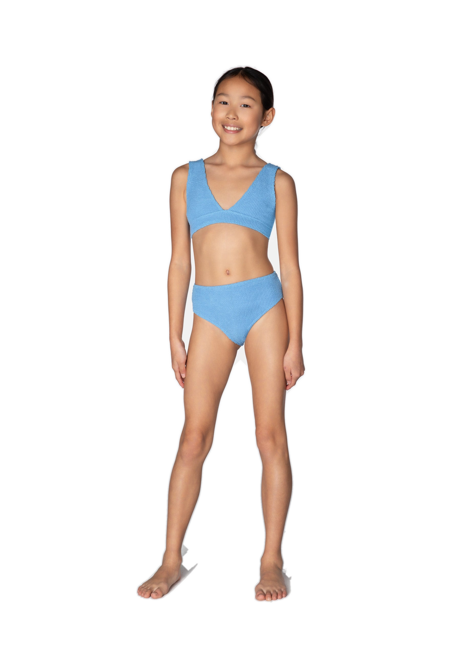 KIDS SWIMWEAR BIKINI AQUA BLUE BUBBLE GUM 6-10y
