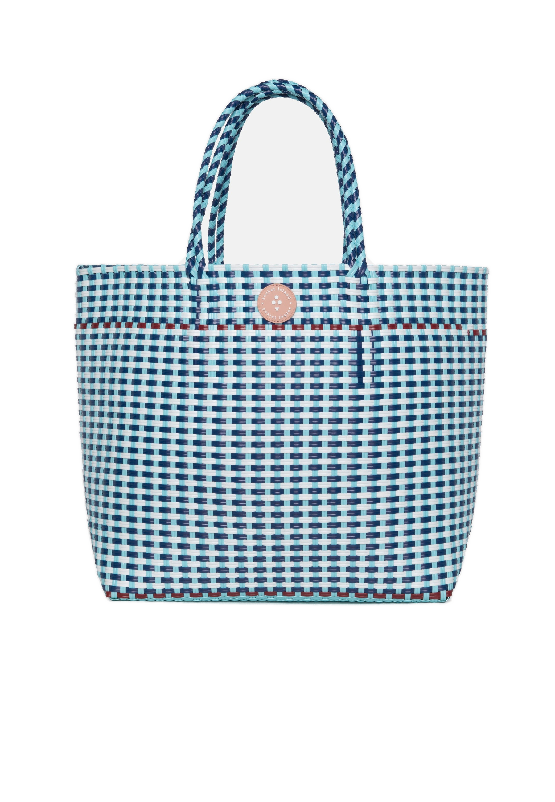WOVEN TOTE BAG LIGHT BLUE