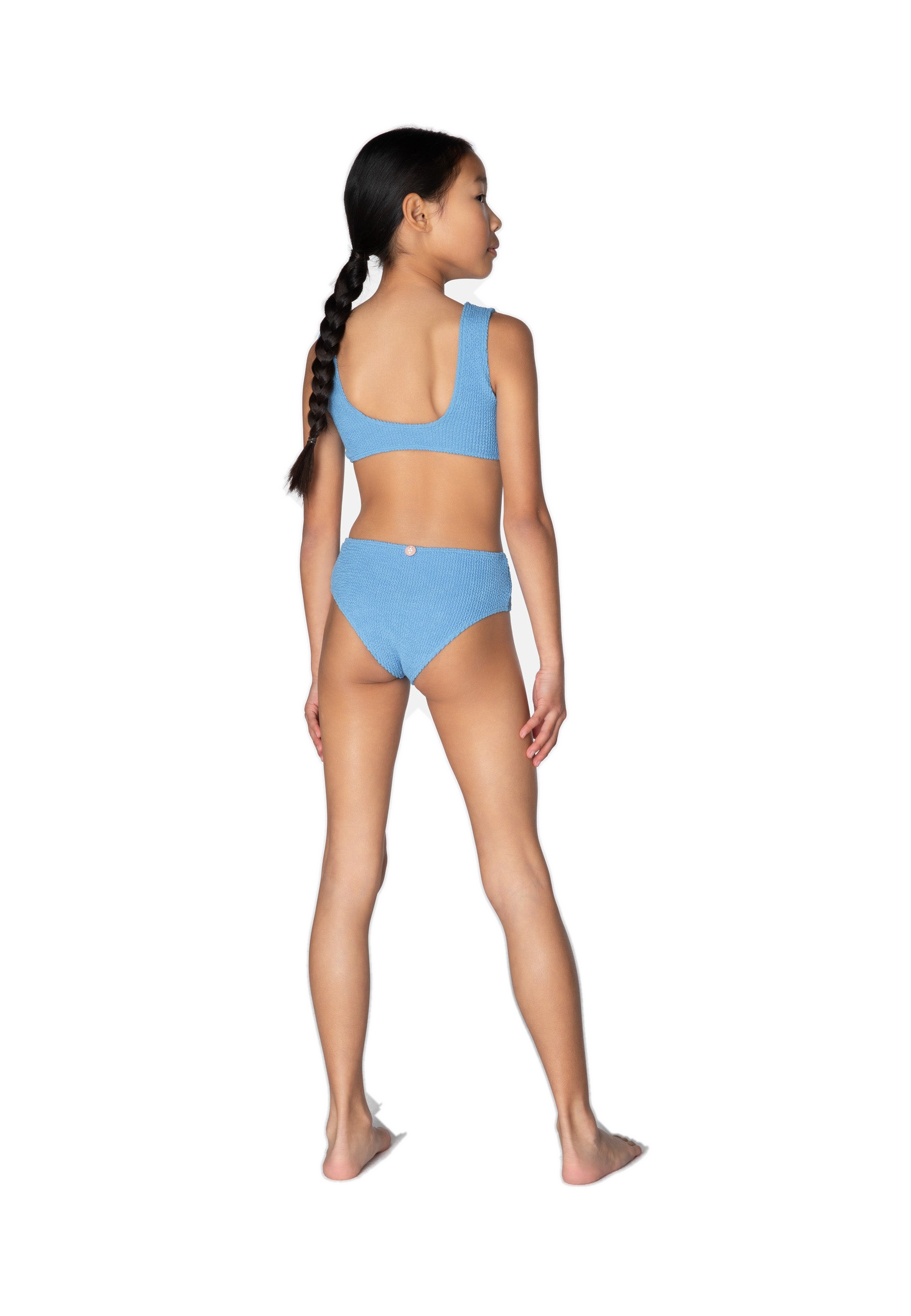KIDS SWIMWEAR BIKINI AQUA BLUE BUBBLE GUM 6-10y