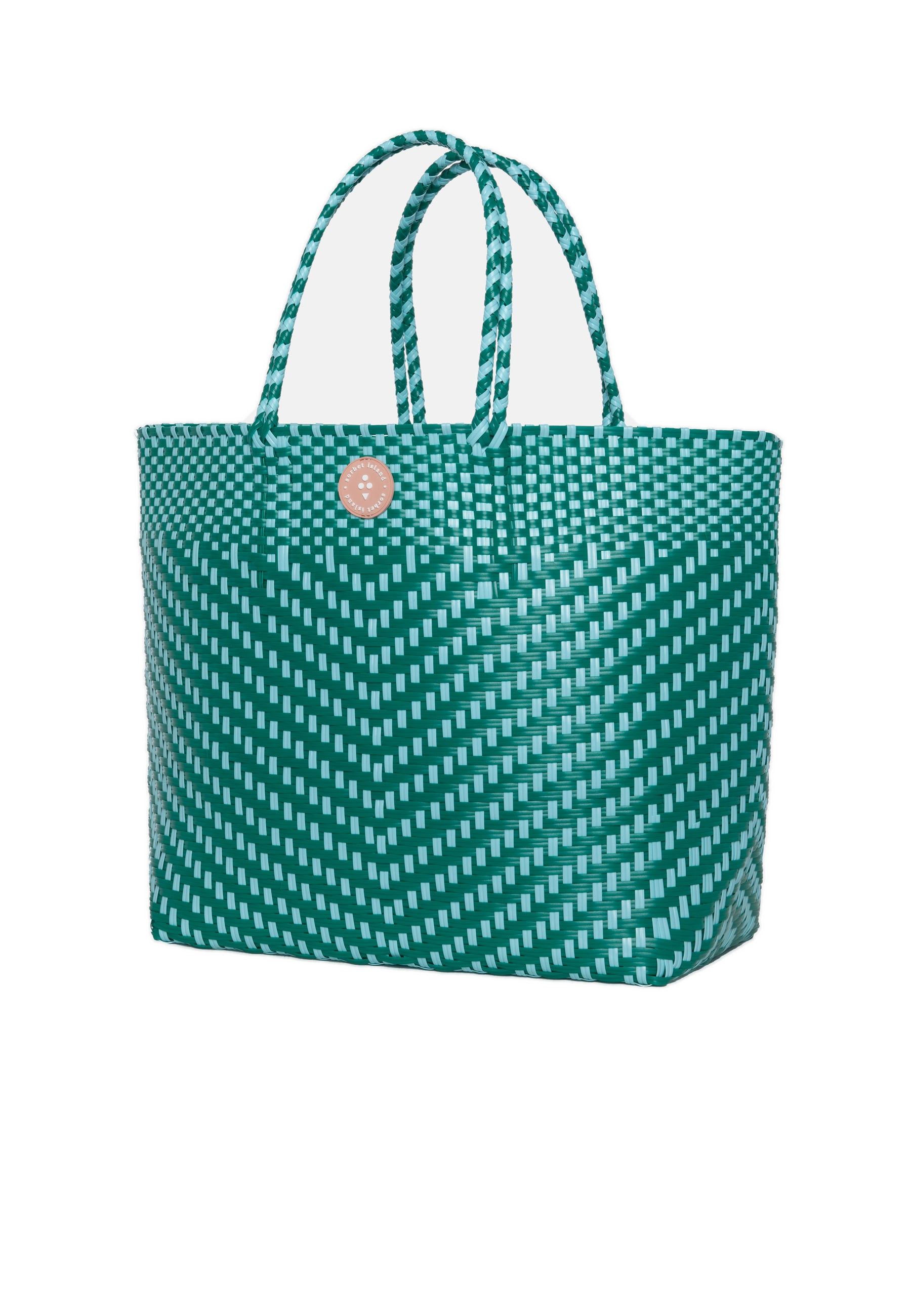WOVEN TOTE BAG TURQUOISE