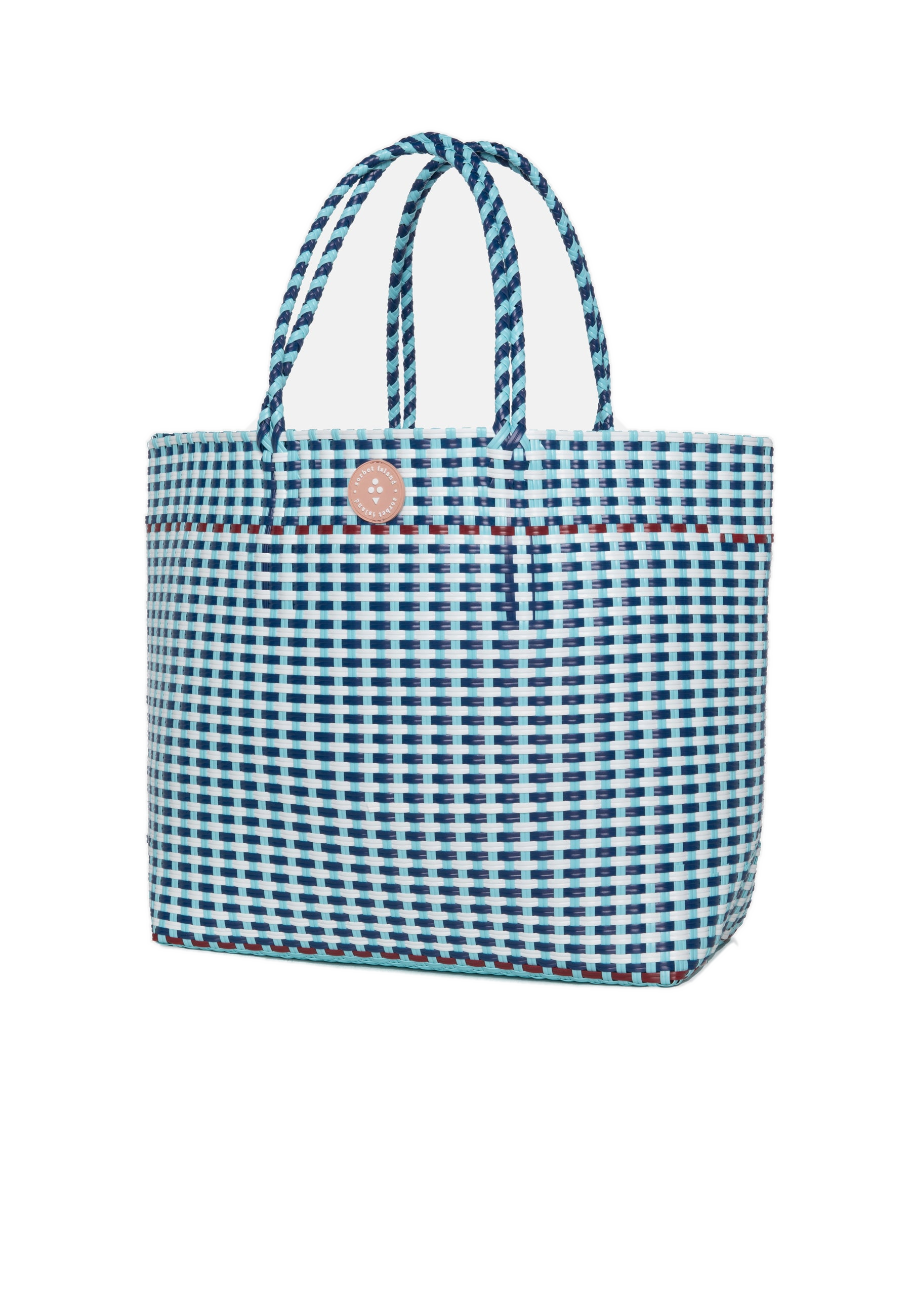WOVEN TOTE BAG LIGHT BLUE