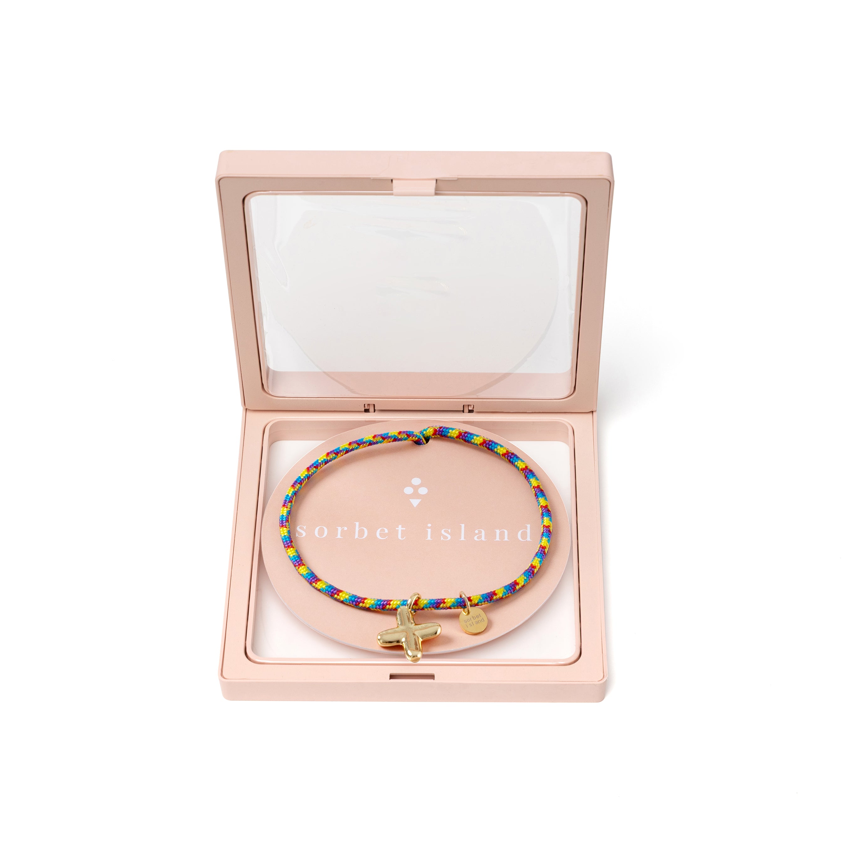 BBLN0032 bubble letters necklace multicolor packaging