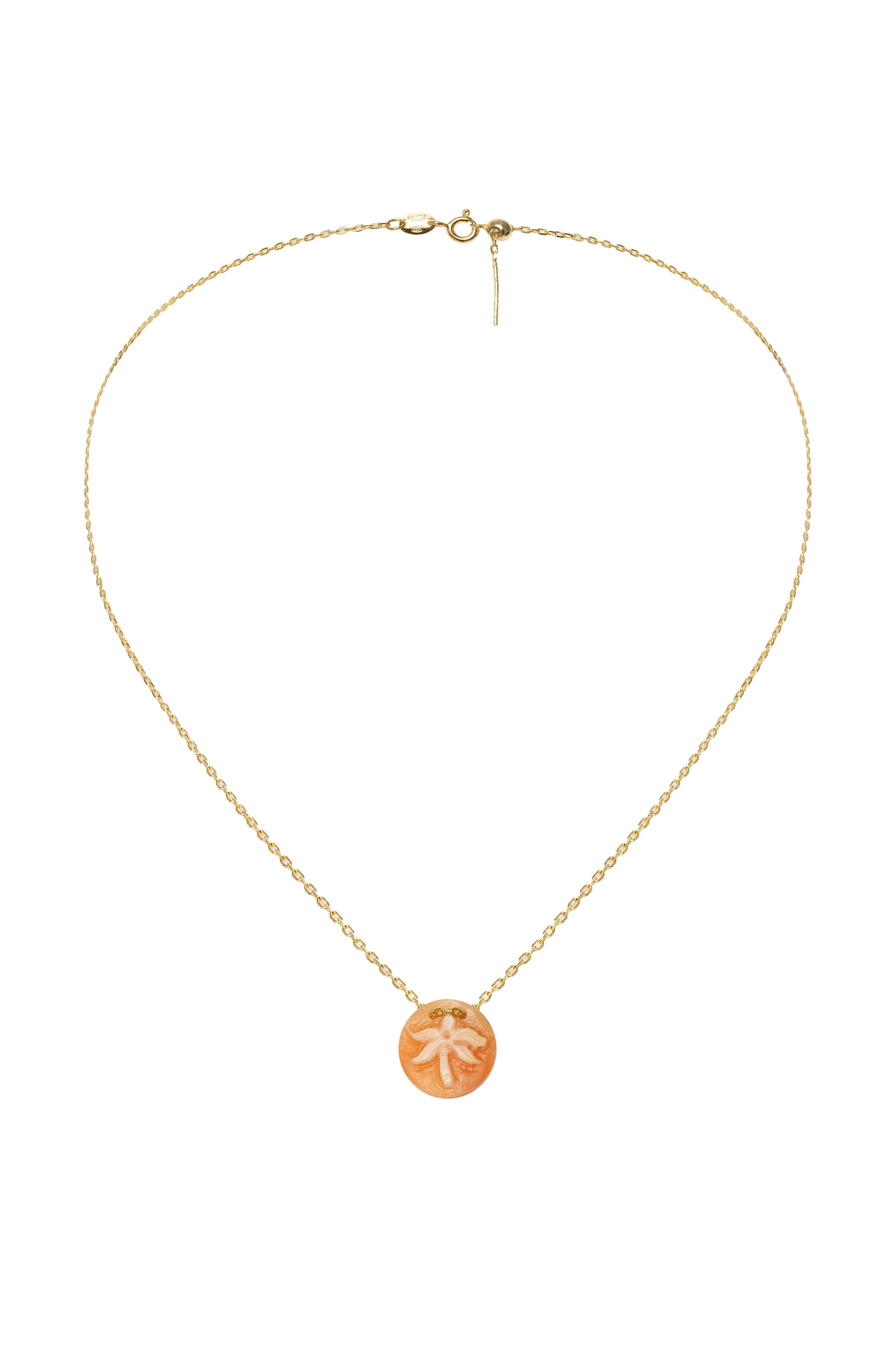 CMNC0005 cameo charm necklace palm tree