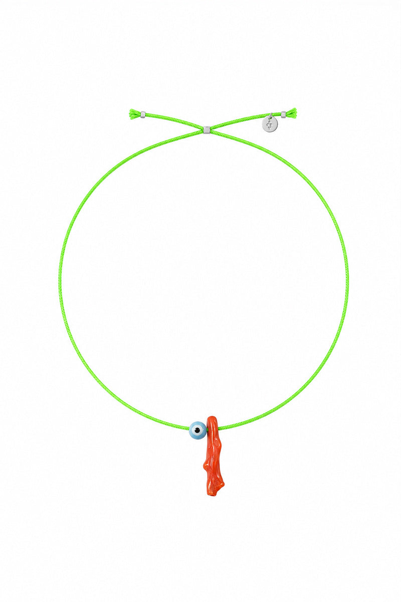 Coral Charm Necklace NEON GREEN