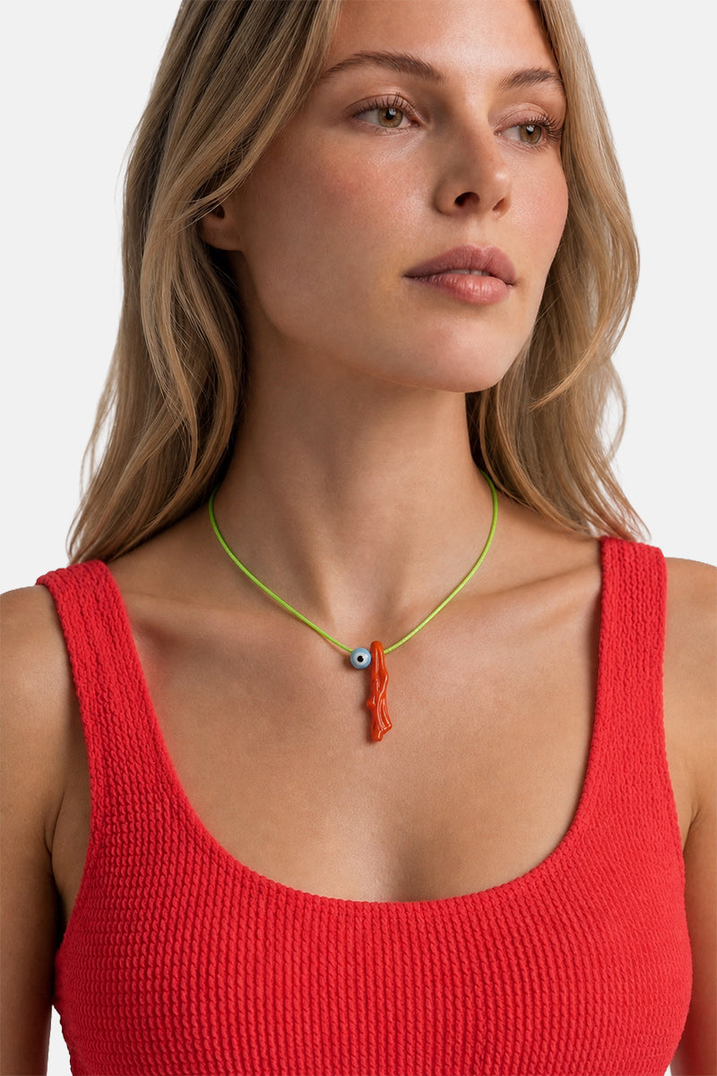 Coral Charm Necklace NEON GREEN