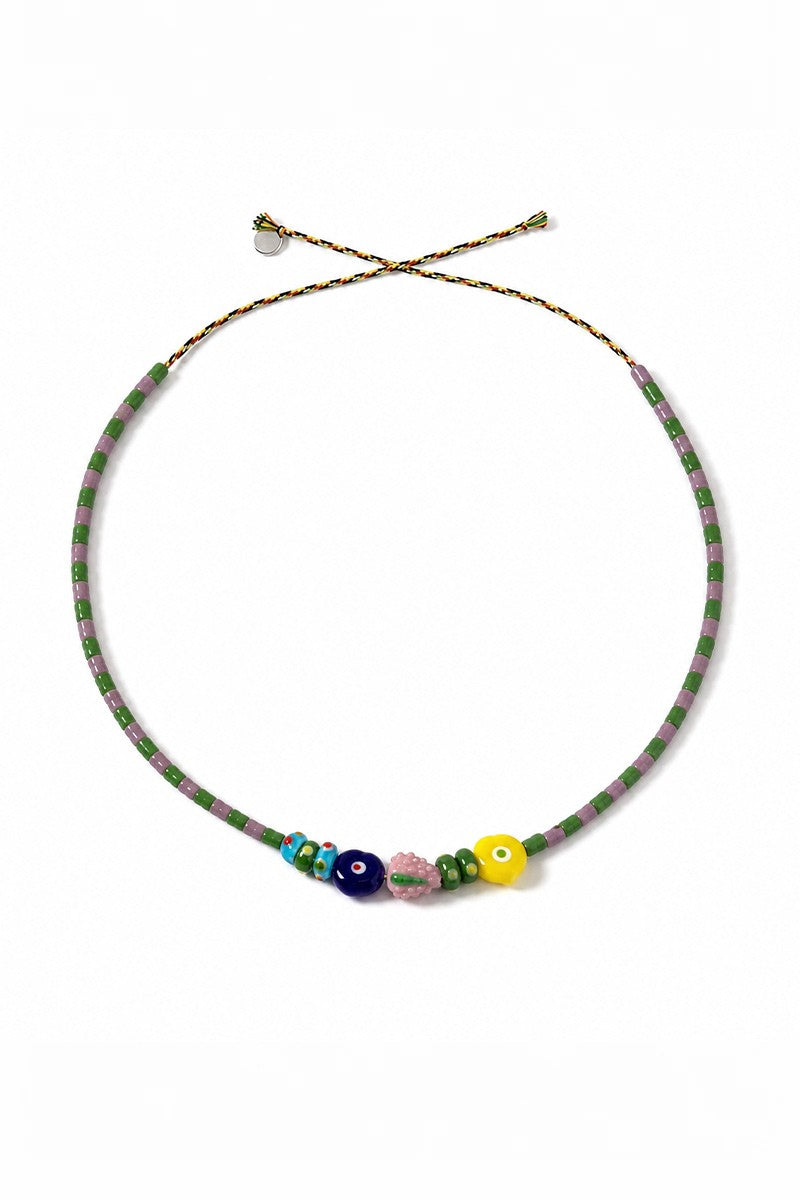 STRAWBERRY   PURPLE - GREEN TUBE NECKLACE   BAG CHARM