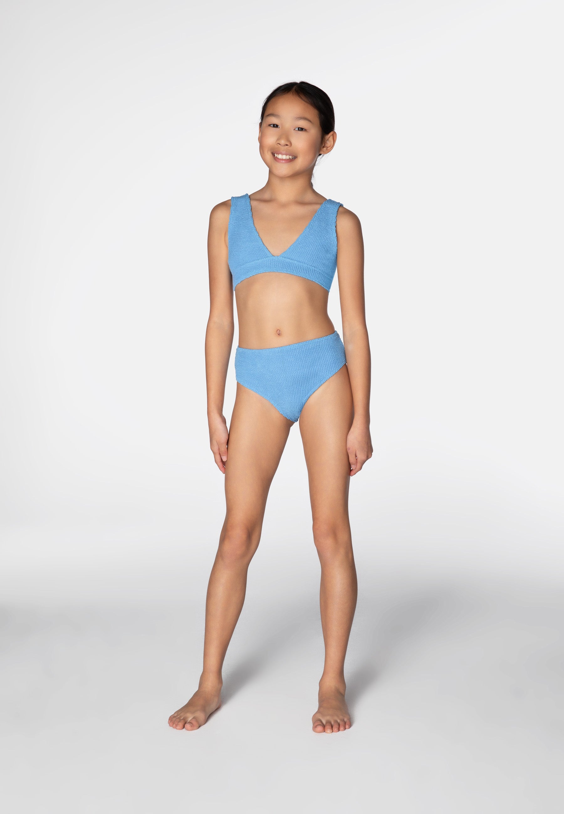 KIDS SWIMWEAR BIKINI AQUA BLUE BUBBLE GUM 6-10y