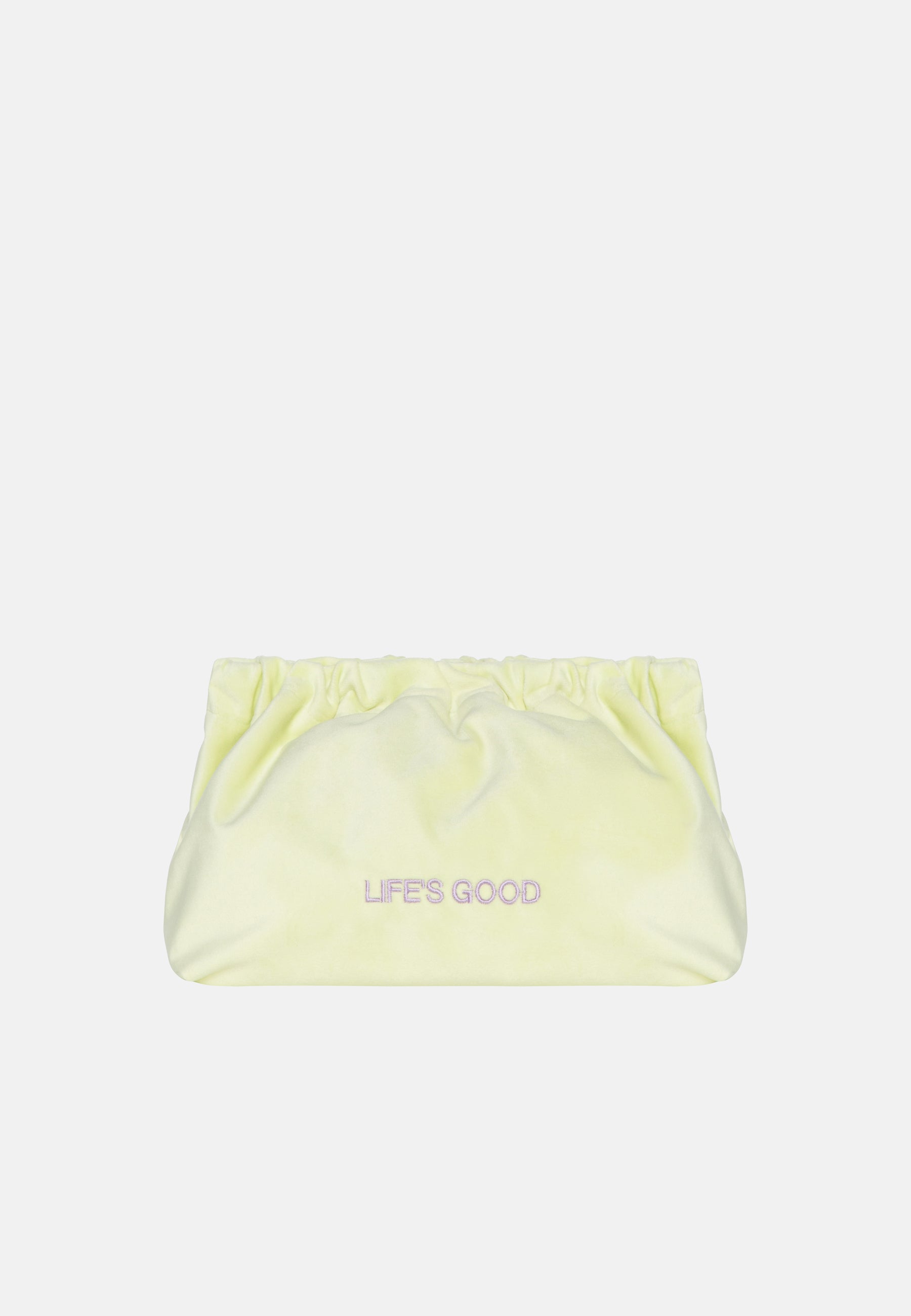 VELVET CLUTCH BAG LIFES GOOD