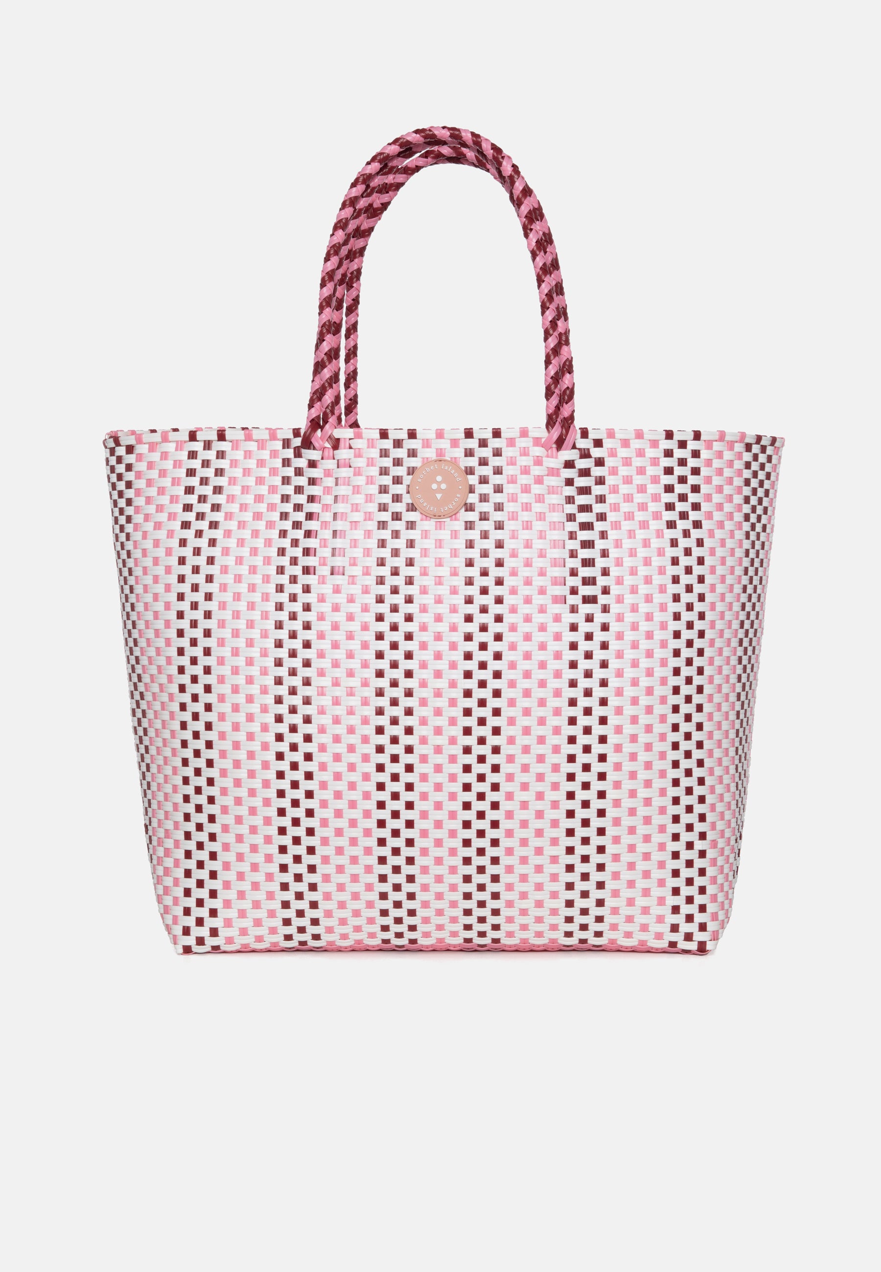 WOVEN TOTE BAG PINK