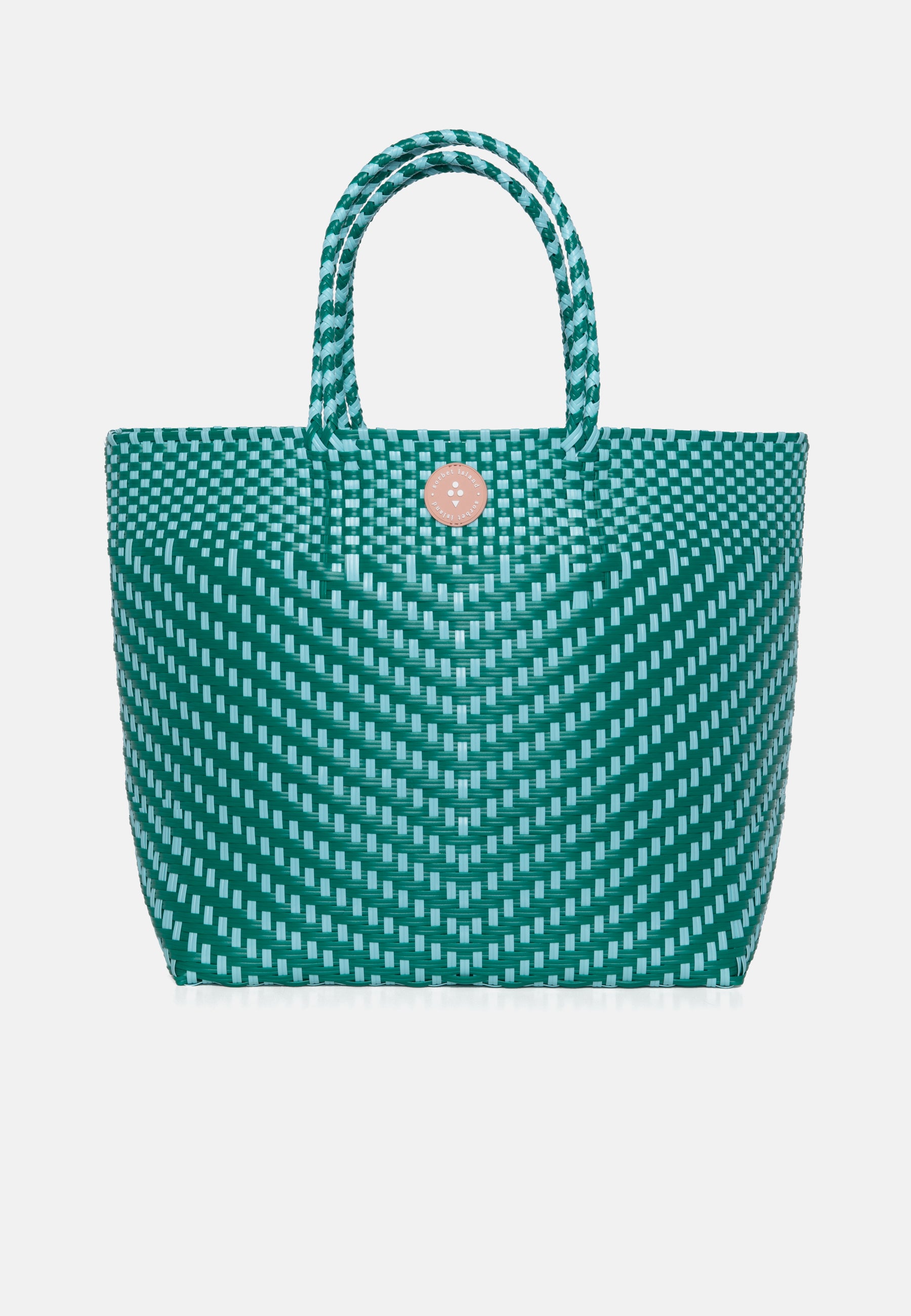 WOVEN TOTE BAG TURQUOISE