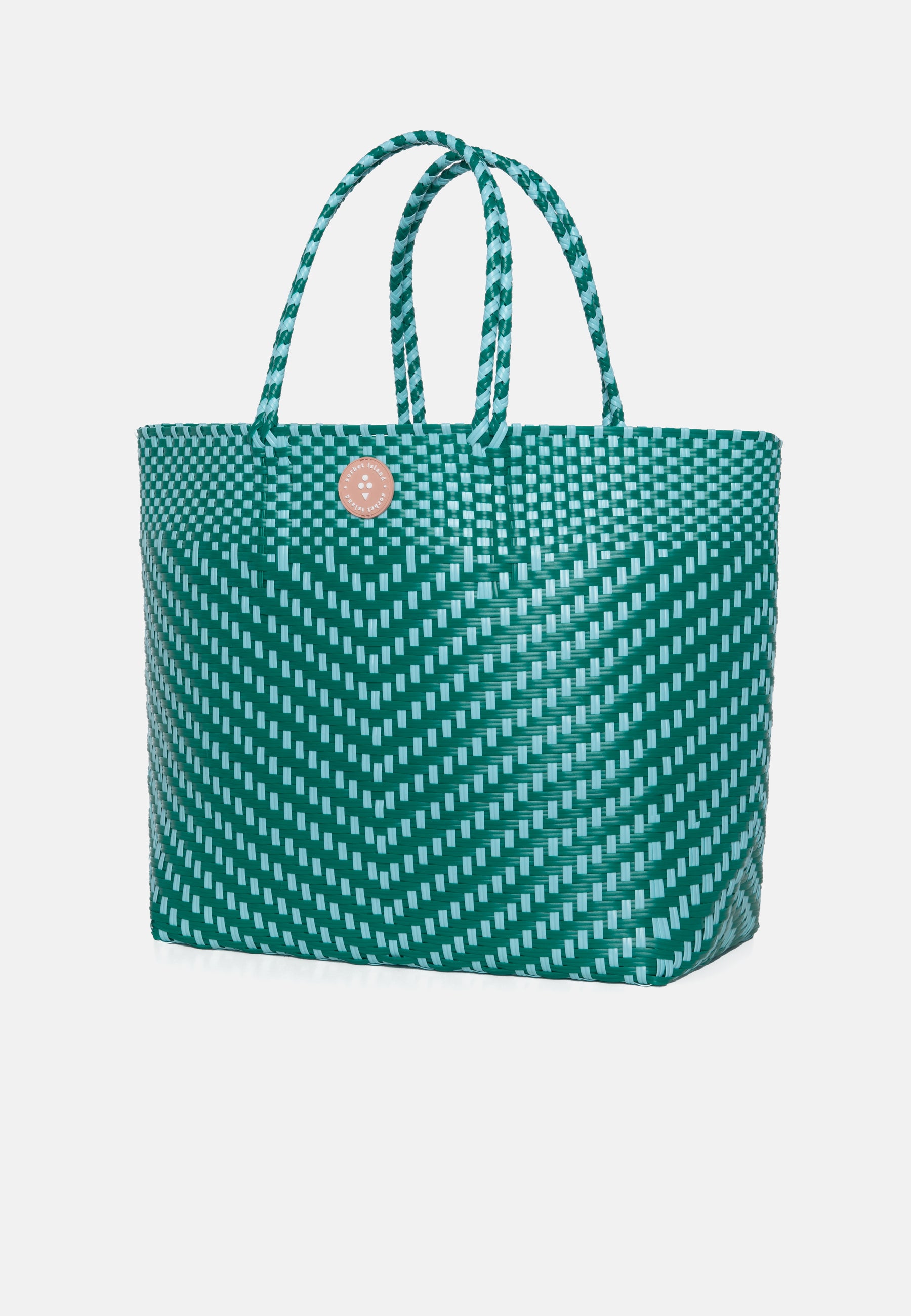 WOVEN TOTE BAG TURQUOISE