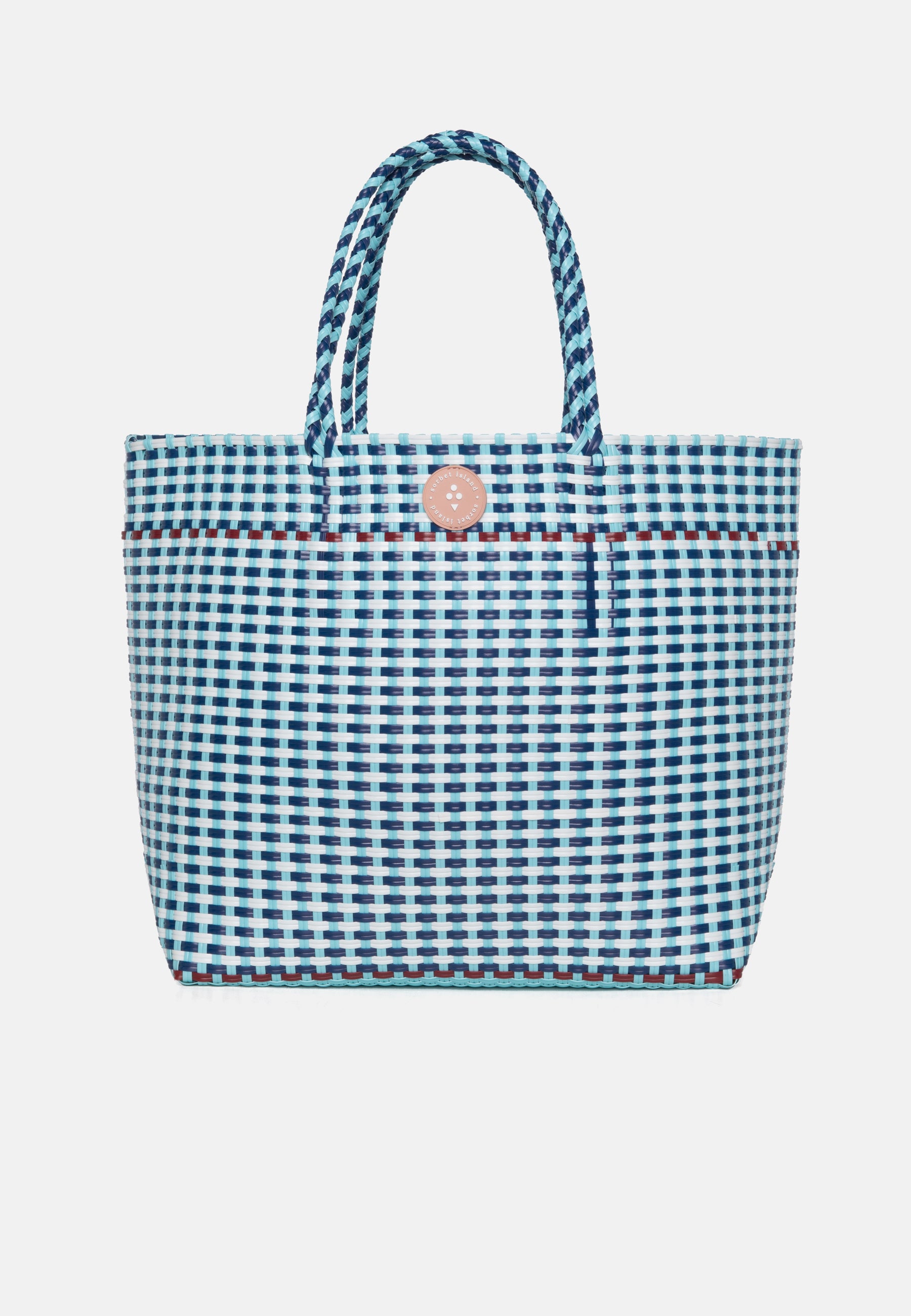 WOVEN TOTE BAG LIGHT BLUE