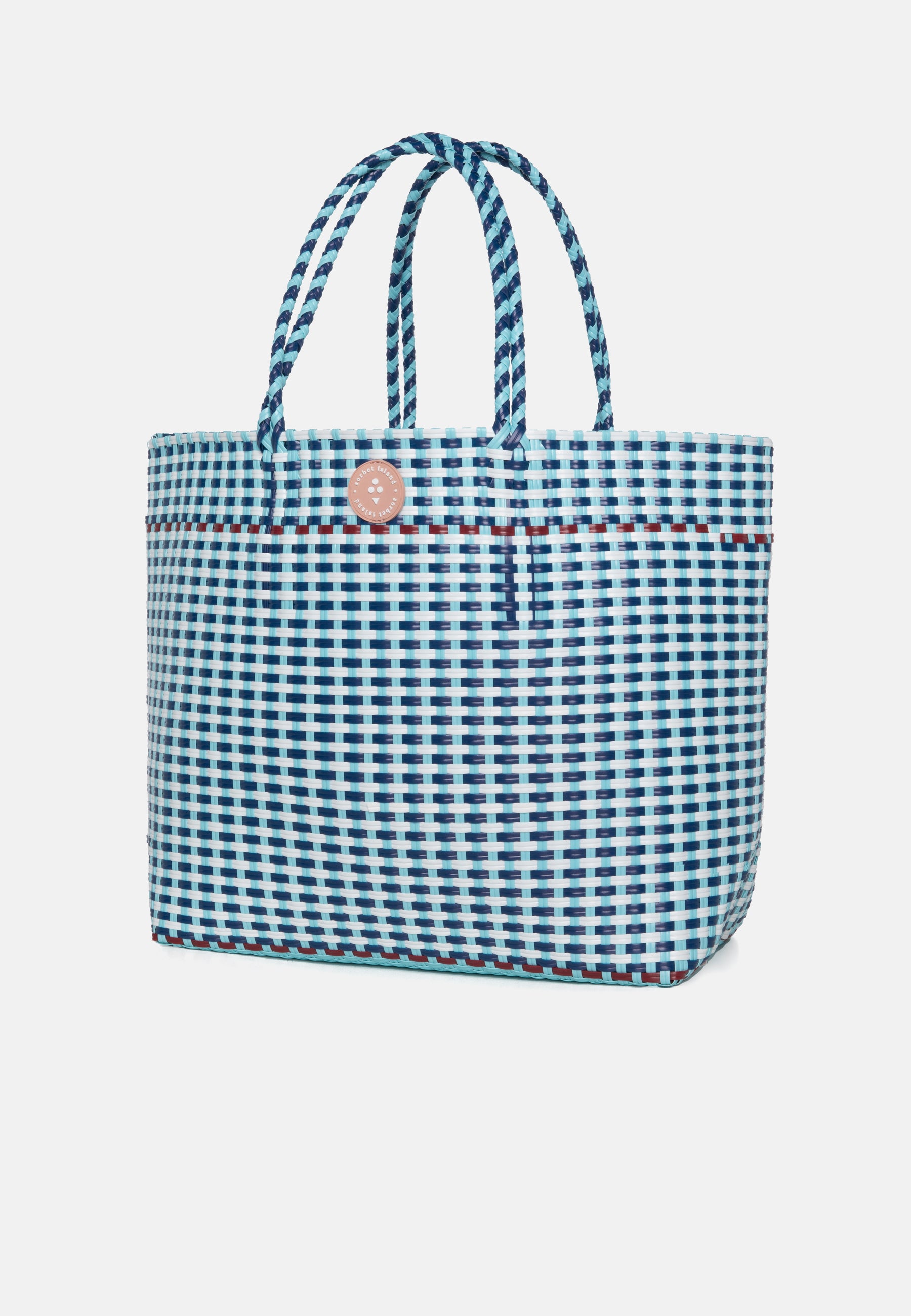 WOVEN TOTE BAG LIGHT BLUE