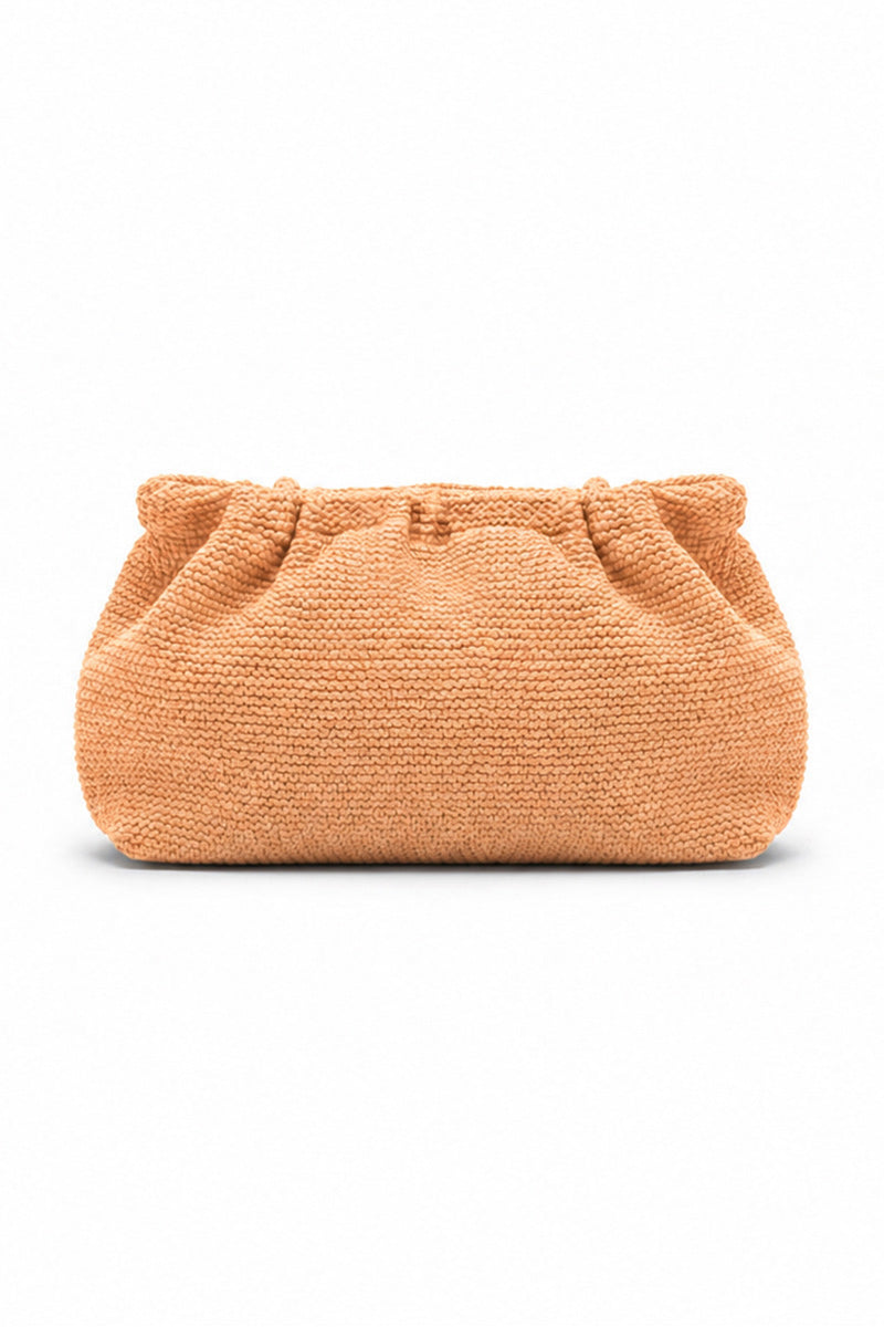 CRINKLE CLUTCH BAG APRICOT
