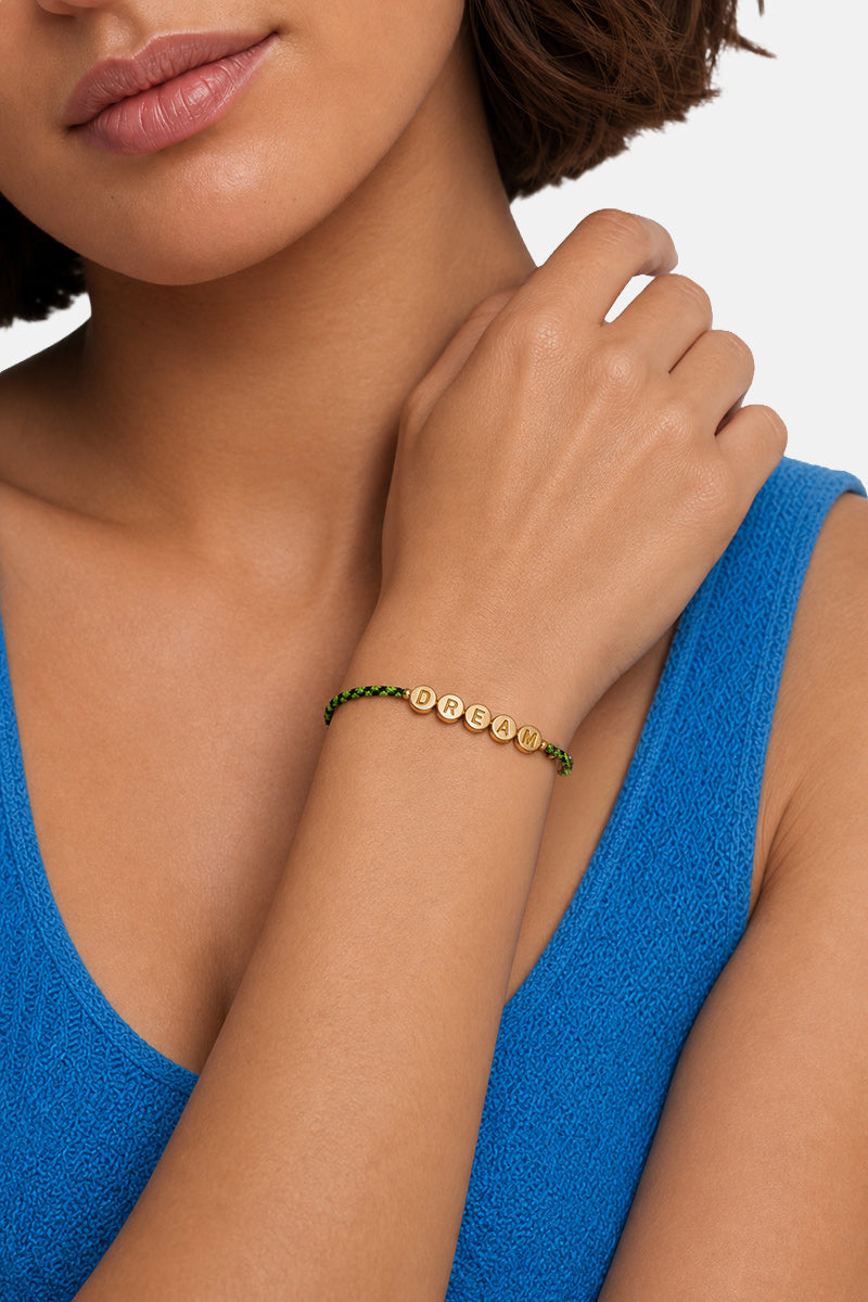 GOLD COLORED LETTER DREAM BRACELET