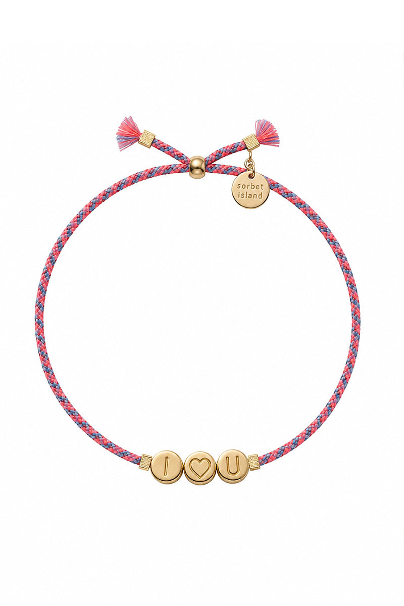 GOLD COLORED LETTER I3U BRACELET