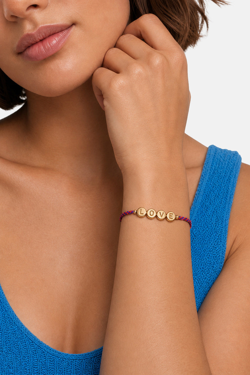 GOLD COLORED LETTER LOVE BRACELET