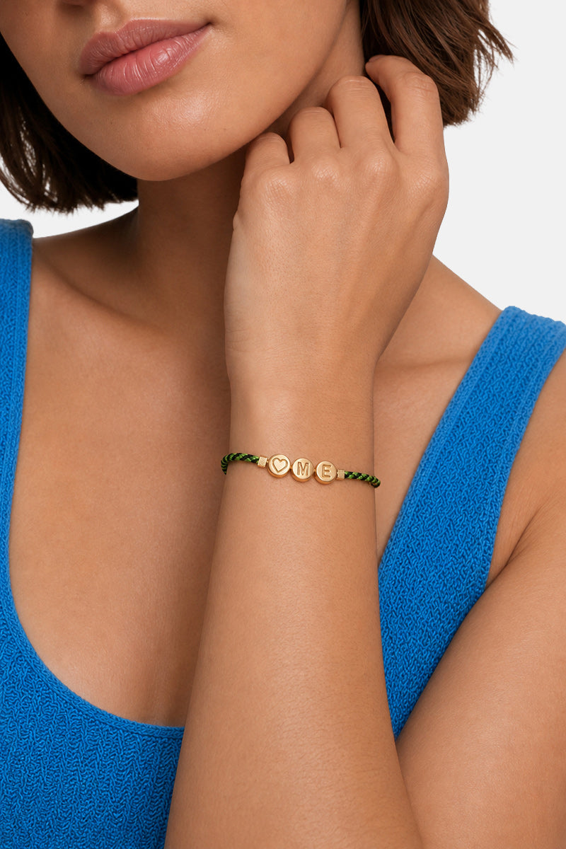 GOLD COLORED LETTER 3 ME BRACELET