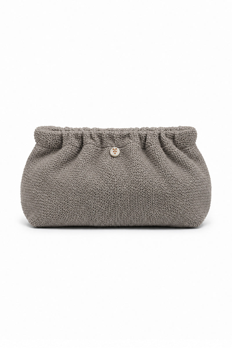 CRINKLE CLUTCH BAG HAZELNUT