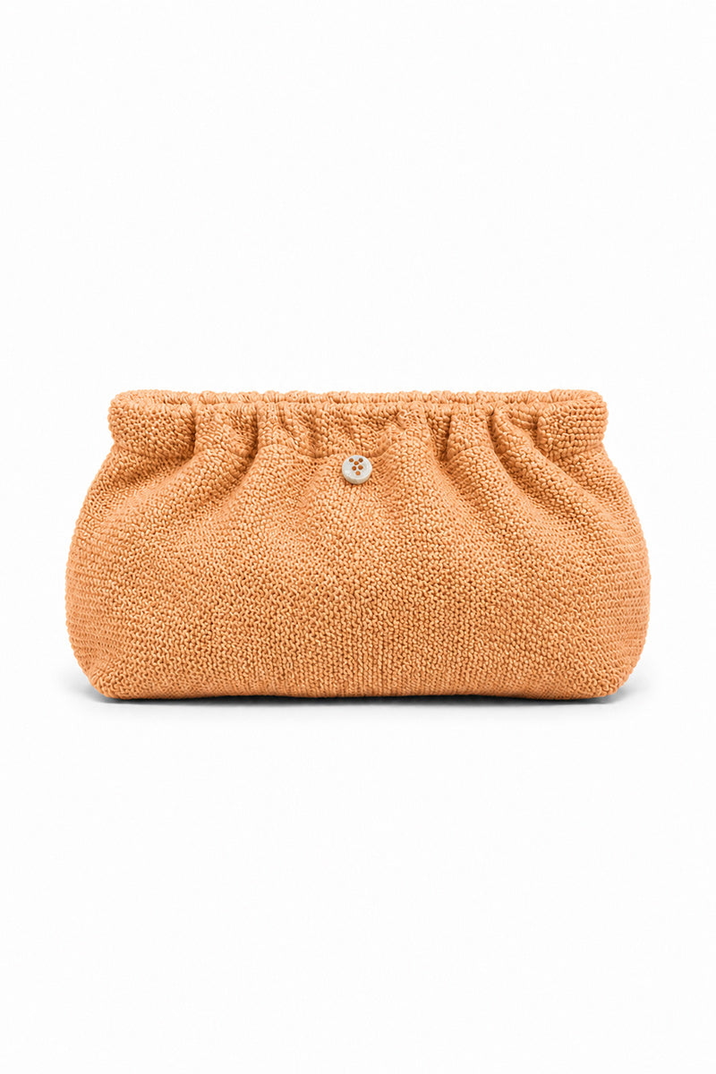 CRINKLE CLUTCH BAG APRICOT