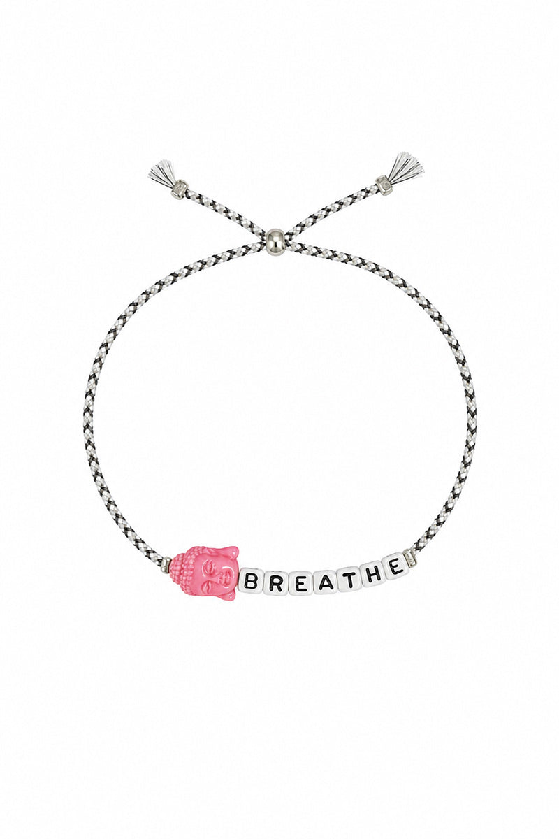 SQUARE LETTER   CHARM BRACELET BREATHE