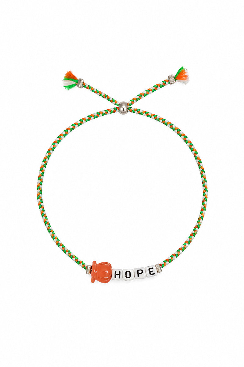 SQUARE LETTER   CHARM BRACELET HOPE