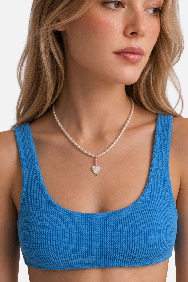 MINI FWP   PENDANT NECKLACE NEON PINK HEART