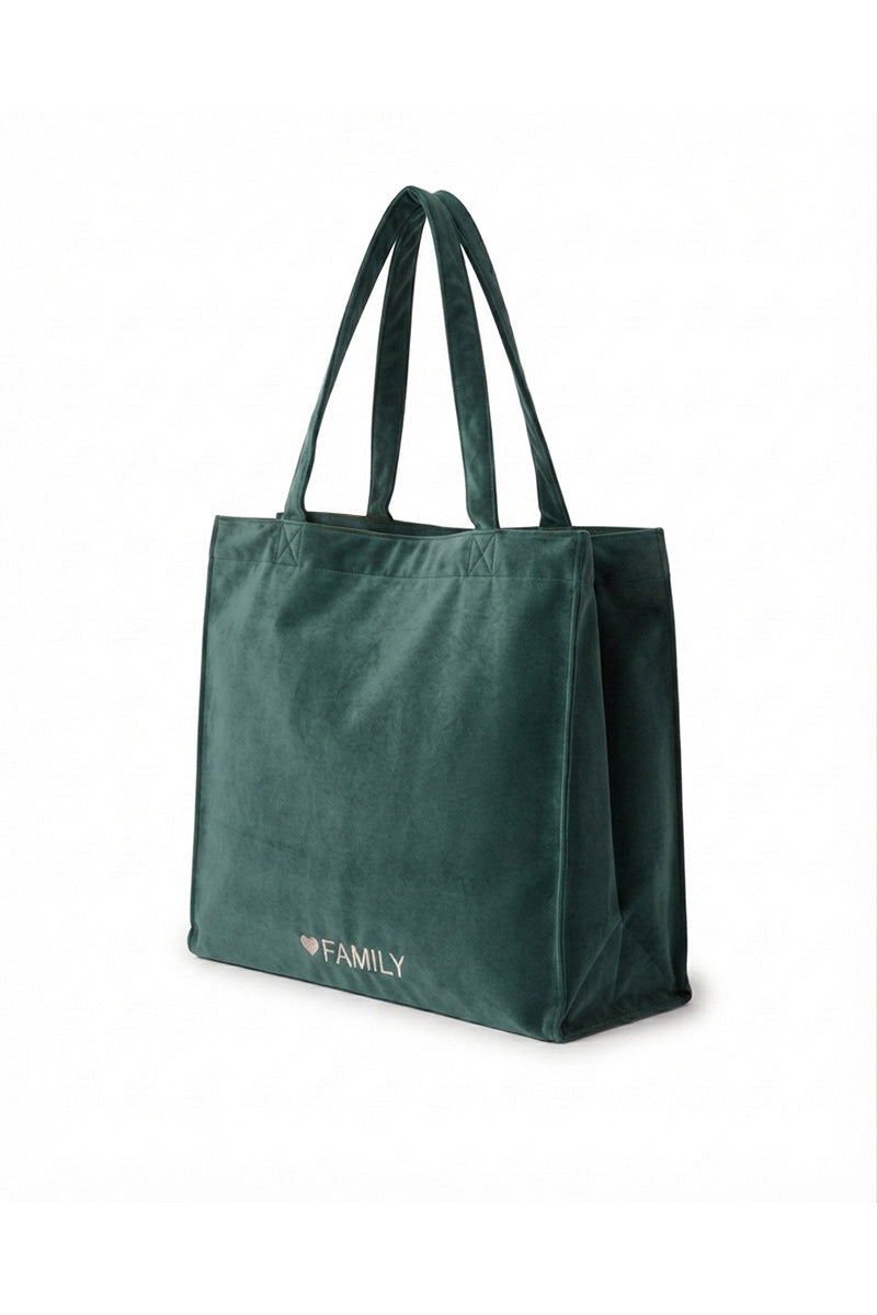 VELVET SHOPPER BAG HEART FAMILY